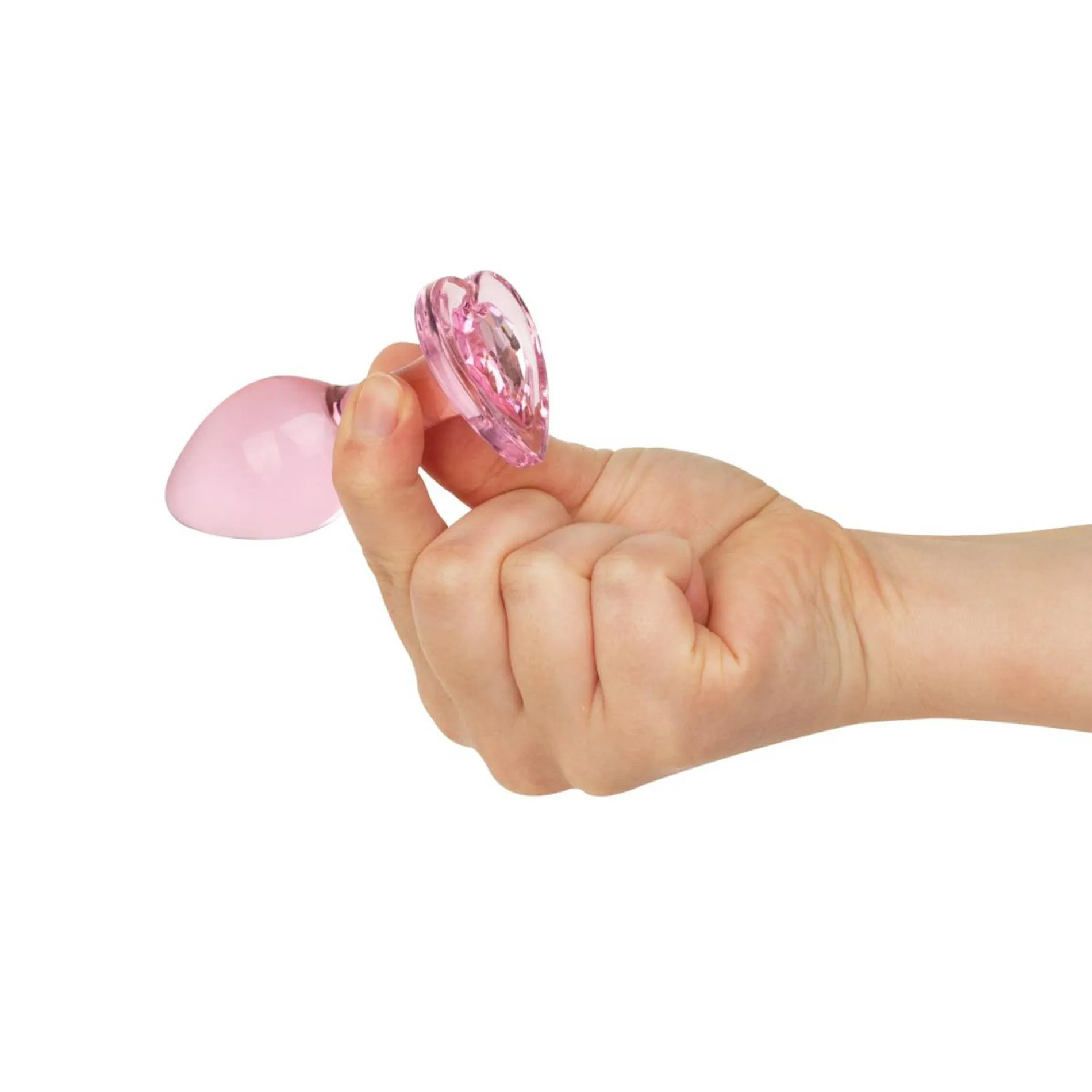 Easytoys Anal Plug Glass - Korek analny, Różowy, 8.3 cm, M