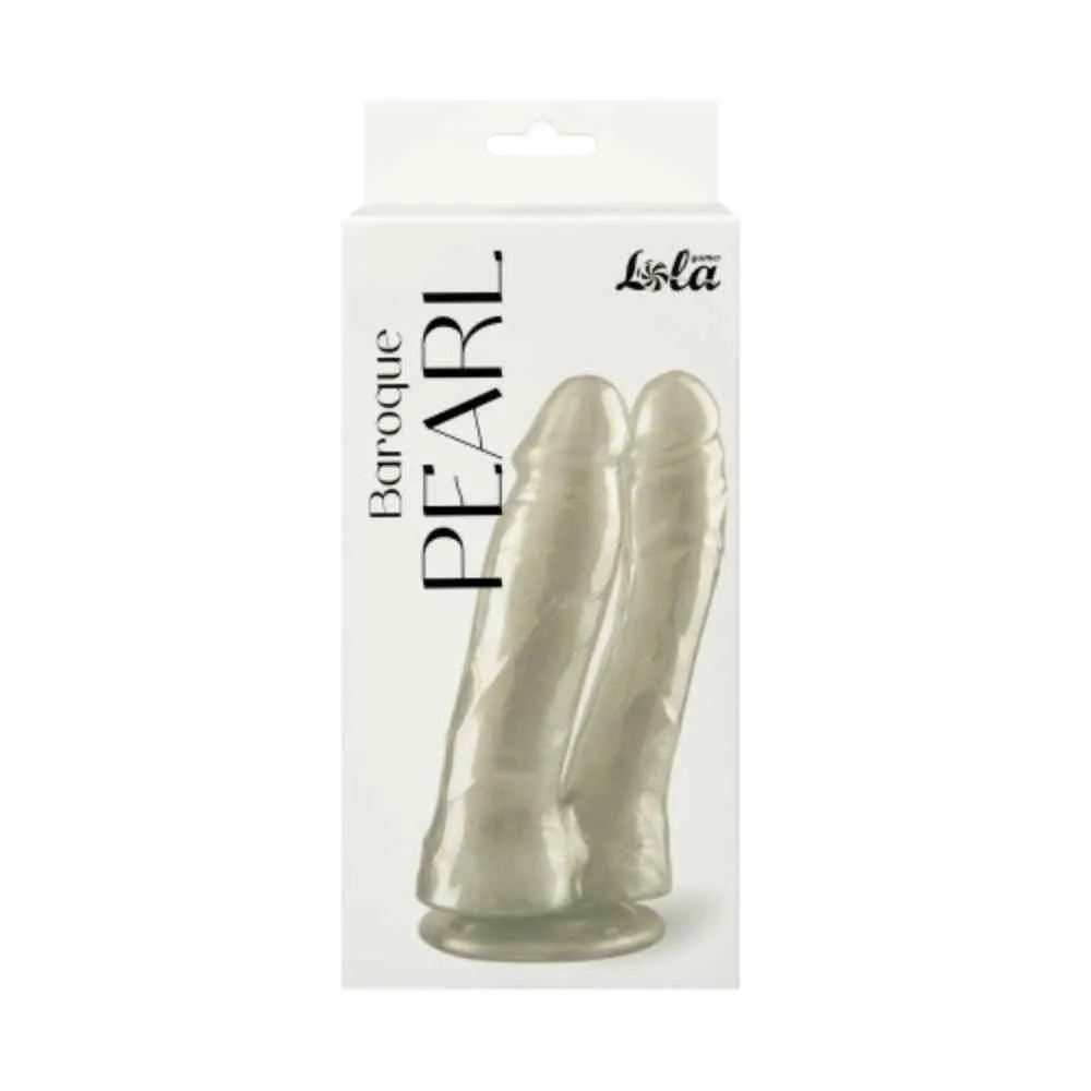 Lola Games Baroque Pearl - Dildo podwójne, Biały, 17.5 cm