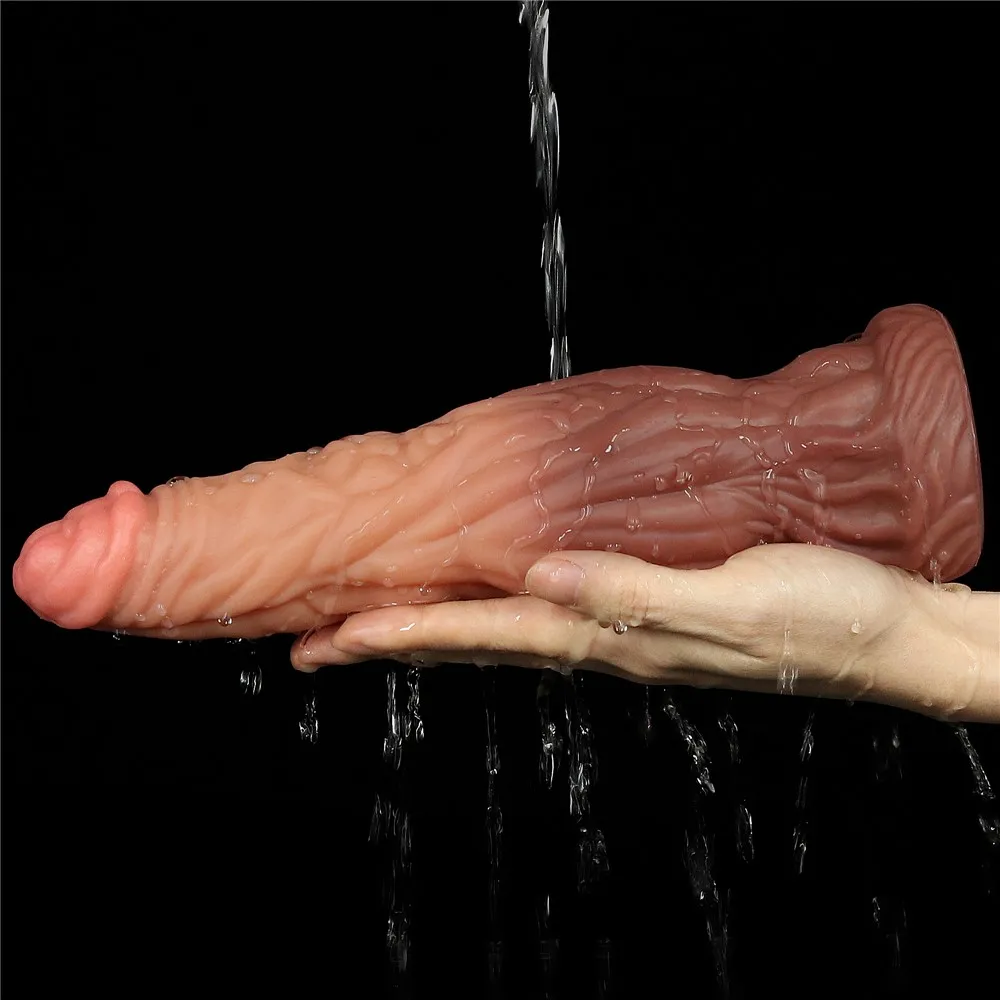 Фаллоимитатор Dual-Layered Silicone 9.5" Nature Cock, 24.5 см (коричневый)