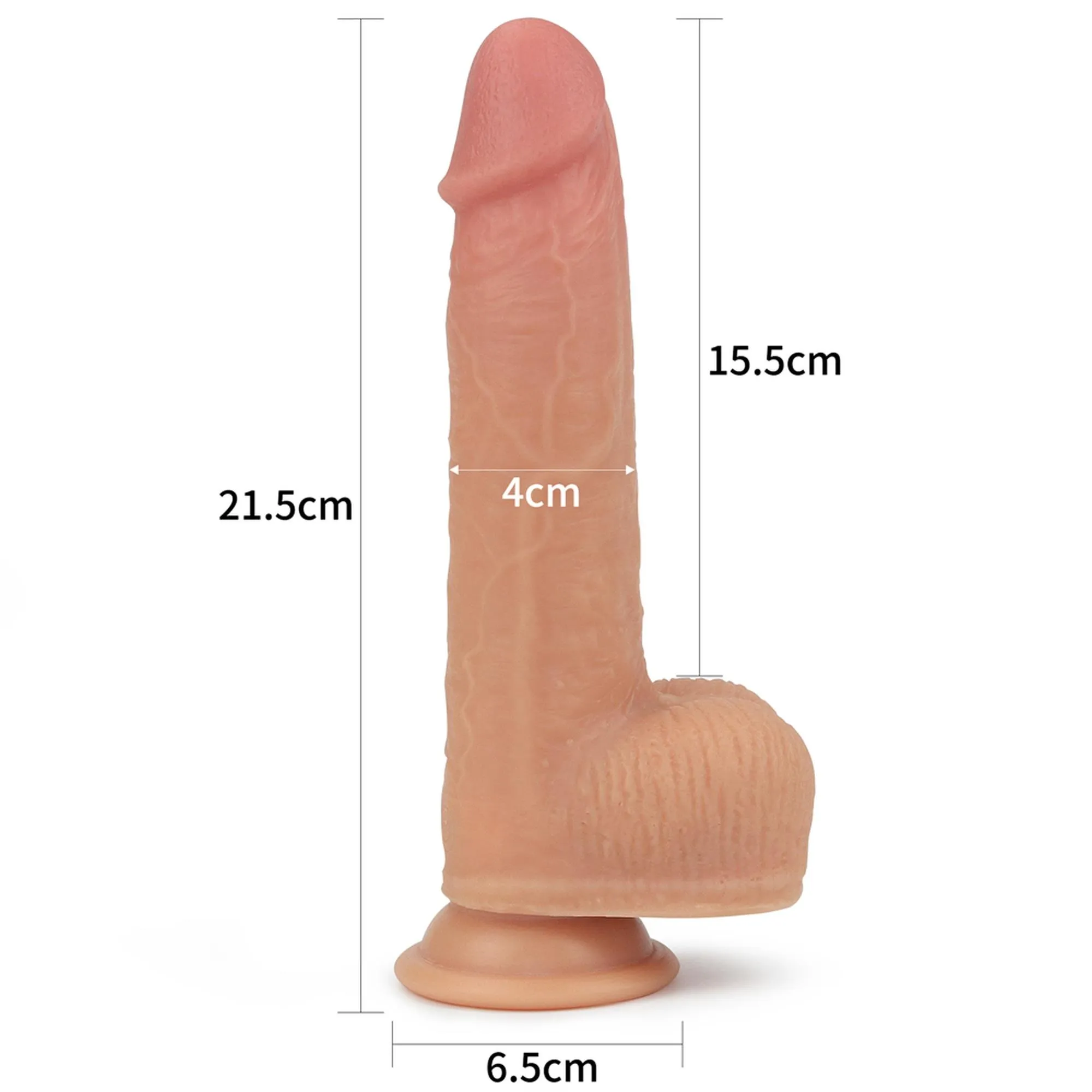 Реалистичный вибратор Dual Layer Rotating Nature Cock Anthony, 21,5 см (телесный)