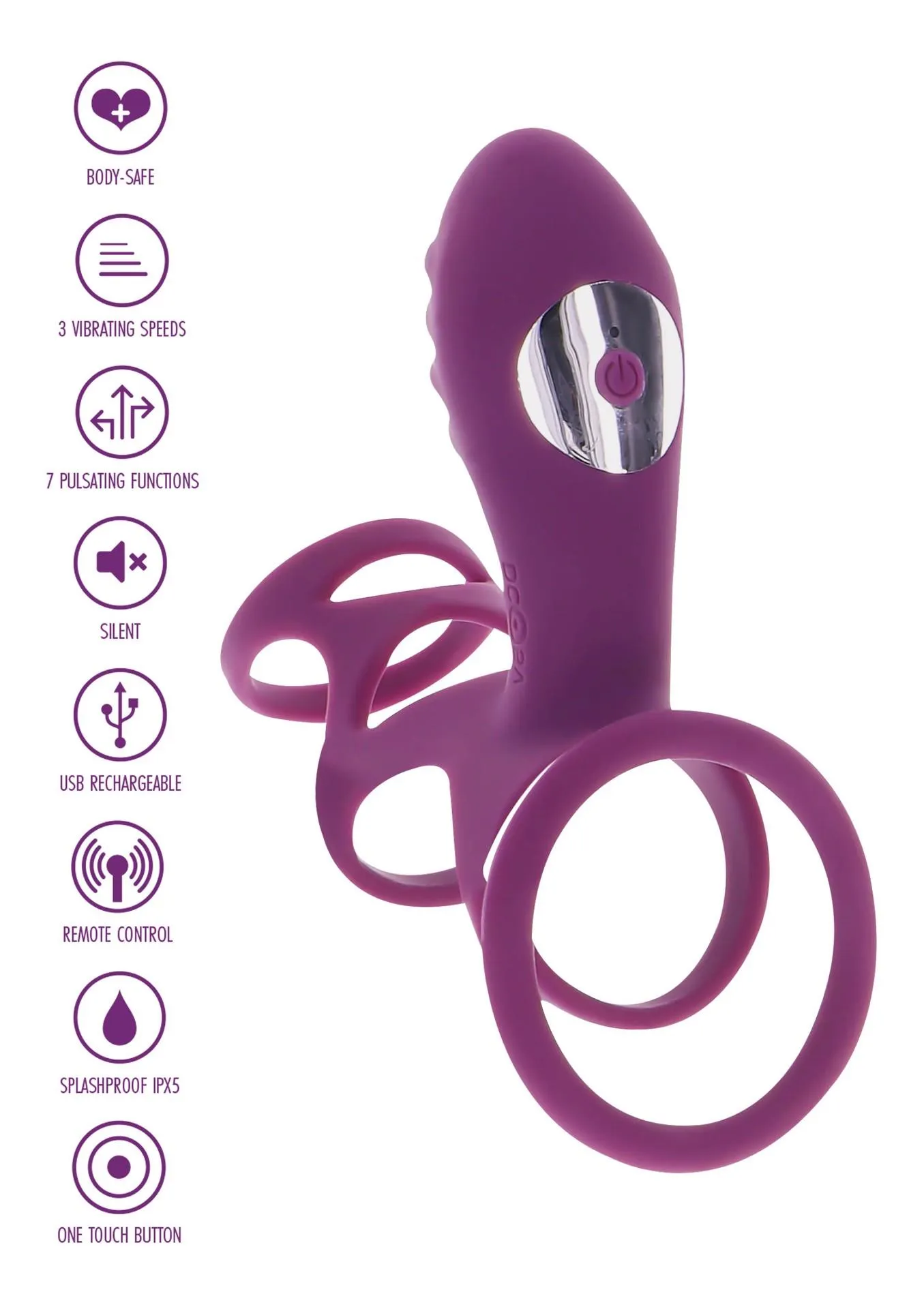 TOYJOY Happiness Halo Halo C-Ring Sleeve - Nakładka na penisa, Fioletowy, 6, 2 cm