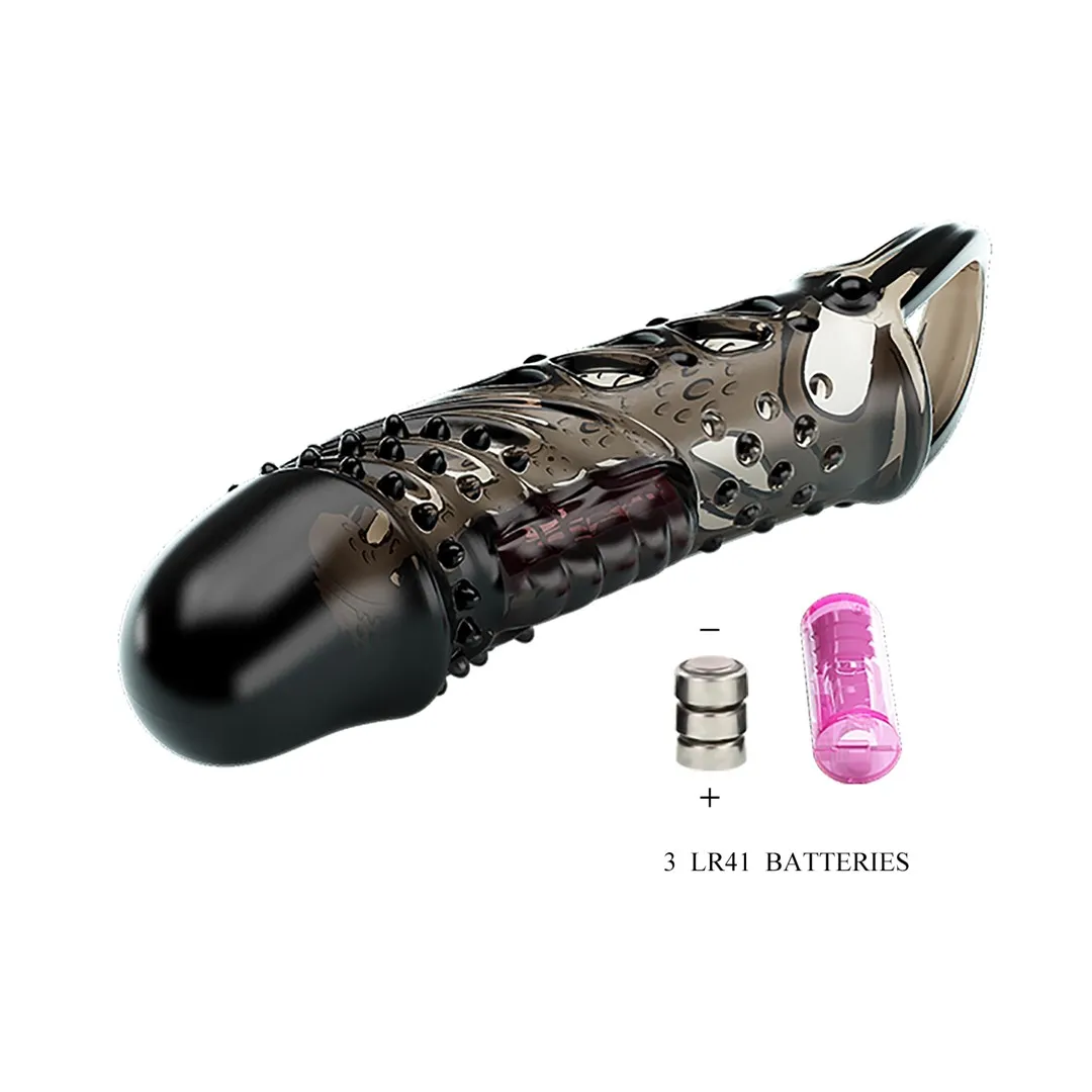 Насадка на пенис Pretty Love Penis Sleeve Cecelia, 18,5 см (черный)