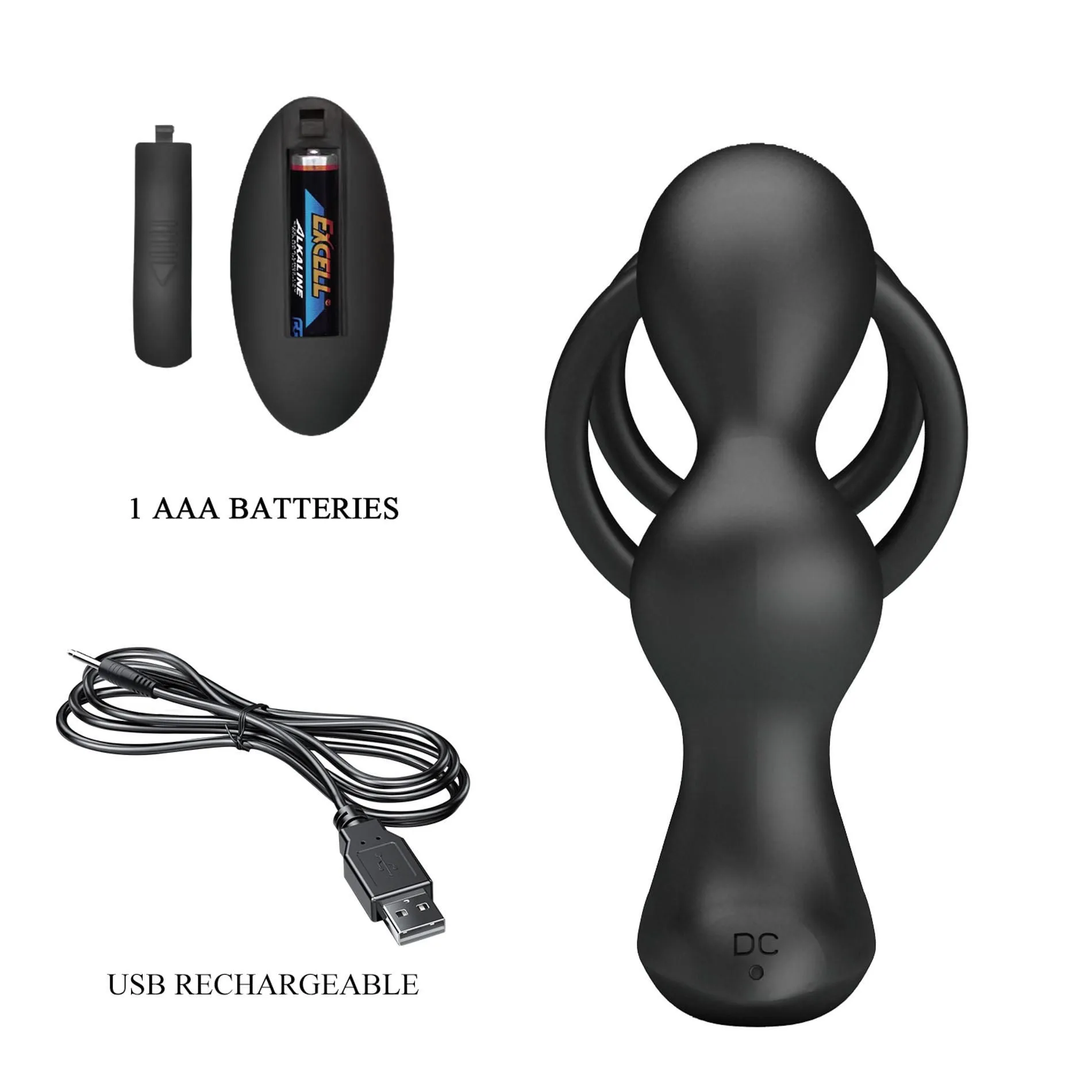 Mr. Play Remote Control - Wibrostymulator prostaty, Czarny, 13.5 cm