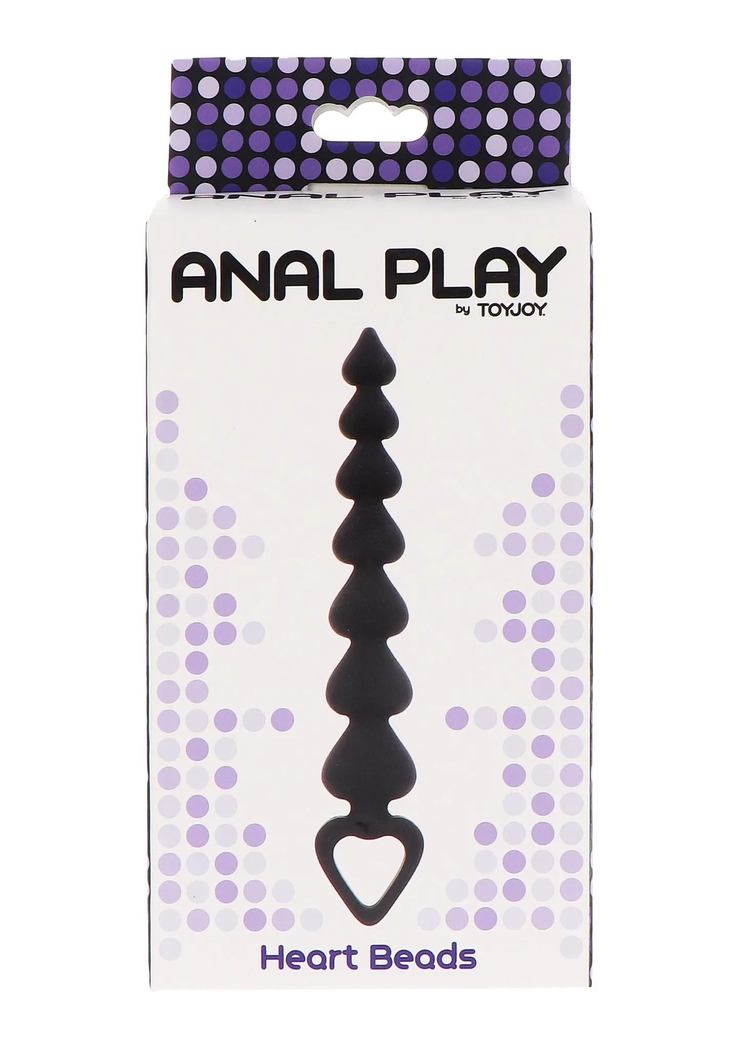 TOYJOY Heart Beads - Łańcuszek analny, Czarny, 18 cm