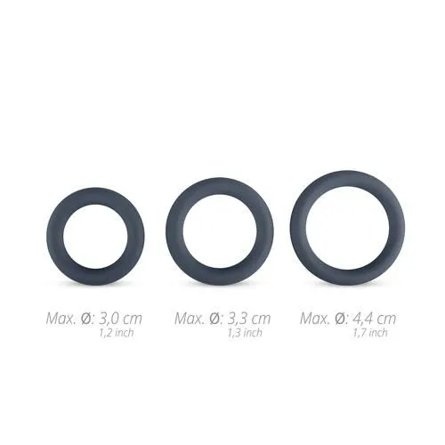 Набір ерекційних кілець Boners 3-Piece Cock Ring Set, 3 шт (сірий)
