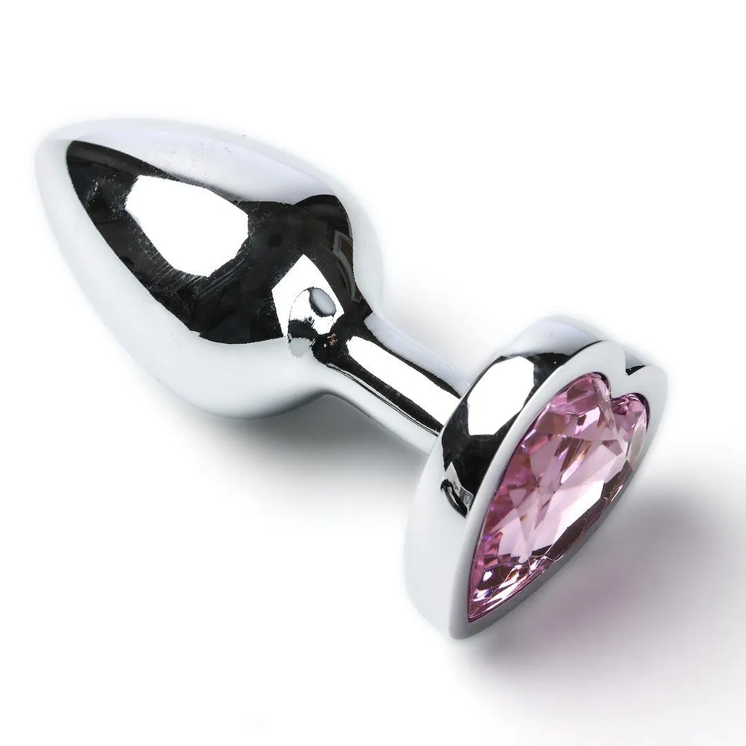 Simply Pleasure S - Korek analny z kryształkiem, Jasnoróżowy, 7 cm, S