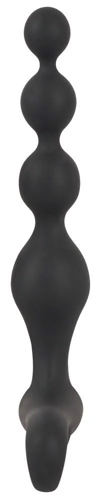 Анальные бусы с вибрацие, Black Velvets, 20 см (черный)