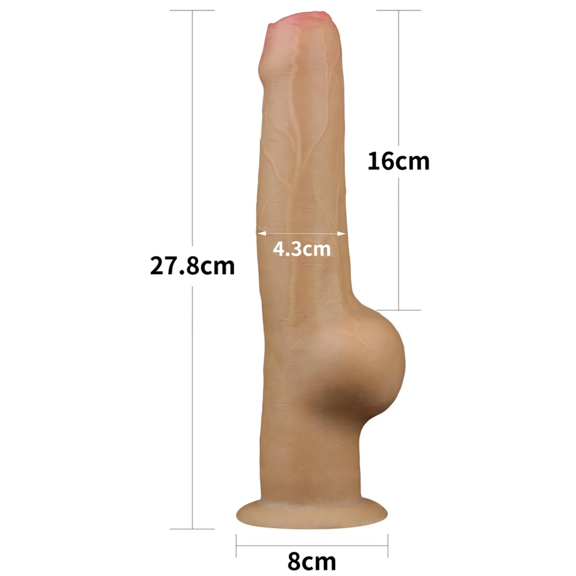 Lovetoy Handle Cock 11'' - Dildo, W kolorze cielistym, 28 cm