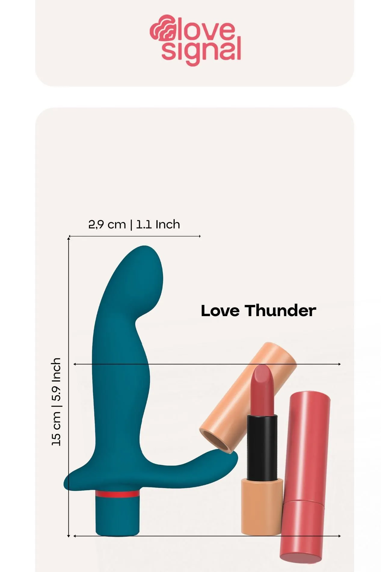Анальна пробка Dream Toys Love Thunder, 15 см (блакитний)