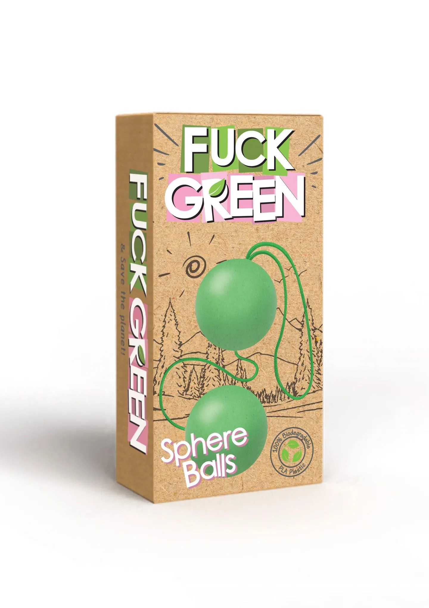 Вагинальные шарики Fuck Green Sphere Balls, 3,2 см (зеленый)