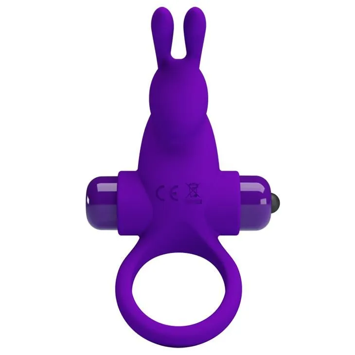 Віброкільце Pretty Love Vibro Penis Ring Rabbit, 11,3 см (фіолетовий)