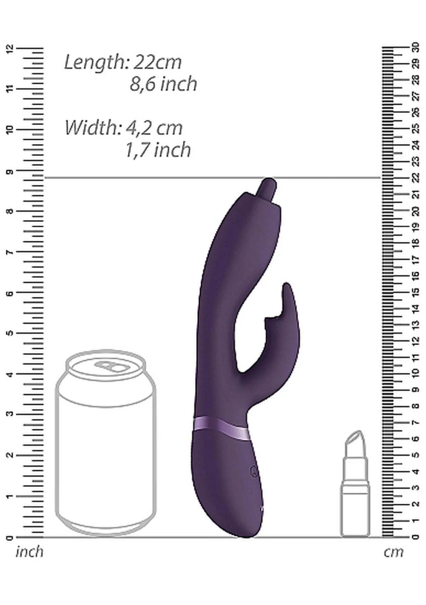 Vive Nilo - Wibrator królik, Fioletowy, 21.2 cm