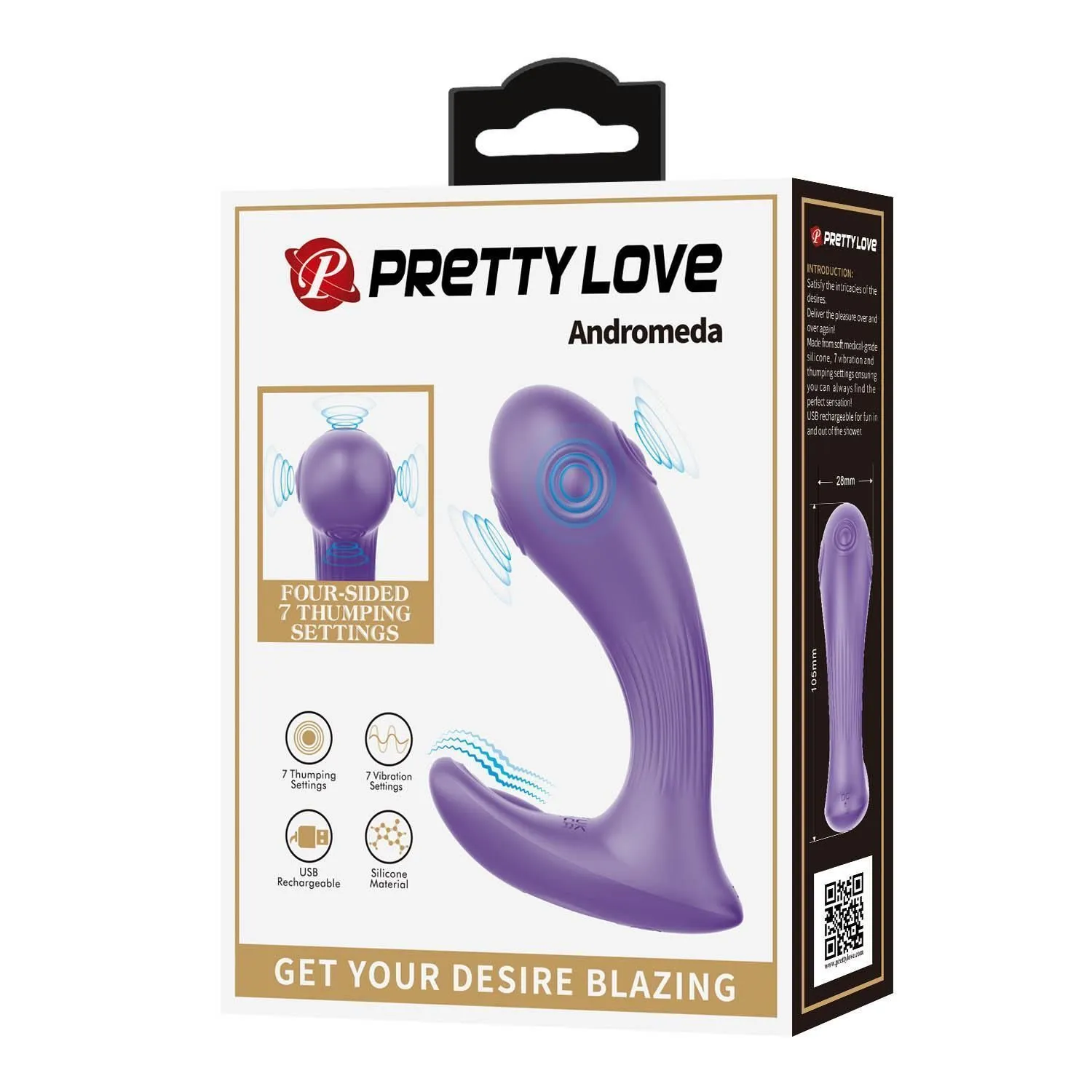 Вібратор Pretty Love Andromeda, 10.5 см (бузковий)