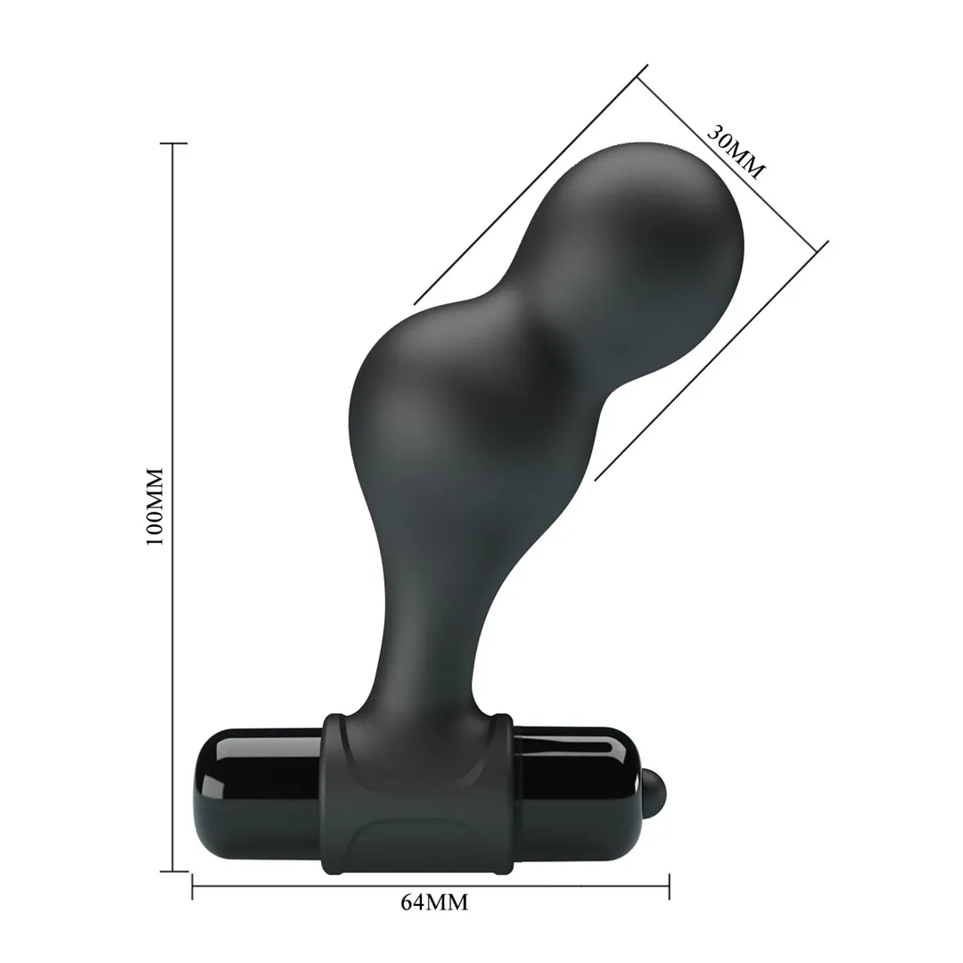 BAILE Super Rower - Korek analny, Czarny, 10 cm