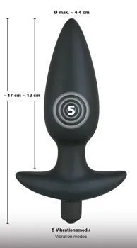 Анальна пробка з вібрацією Orion Black Velvet, 17 см (чорний)
