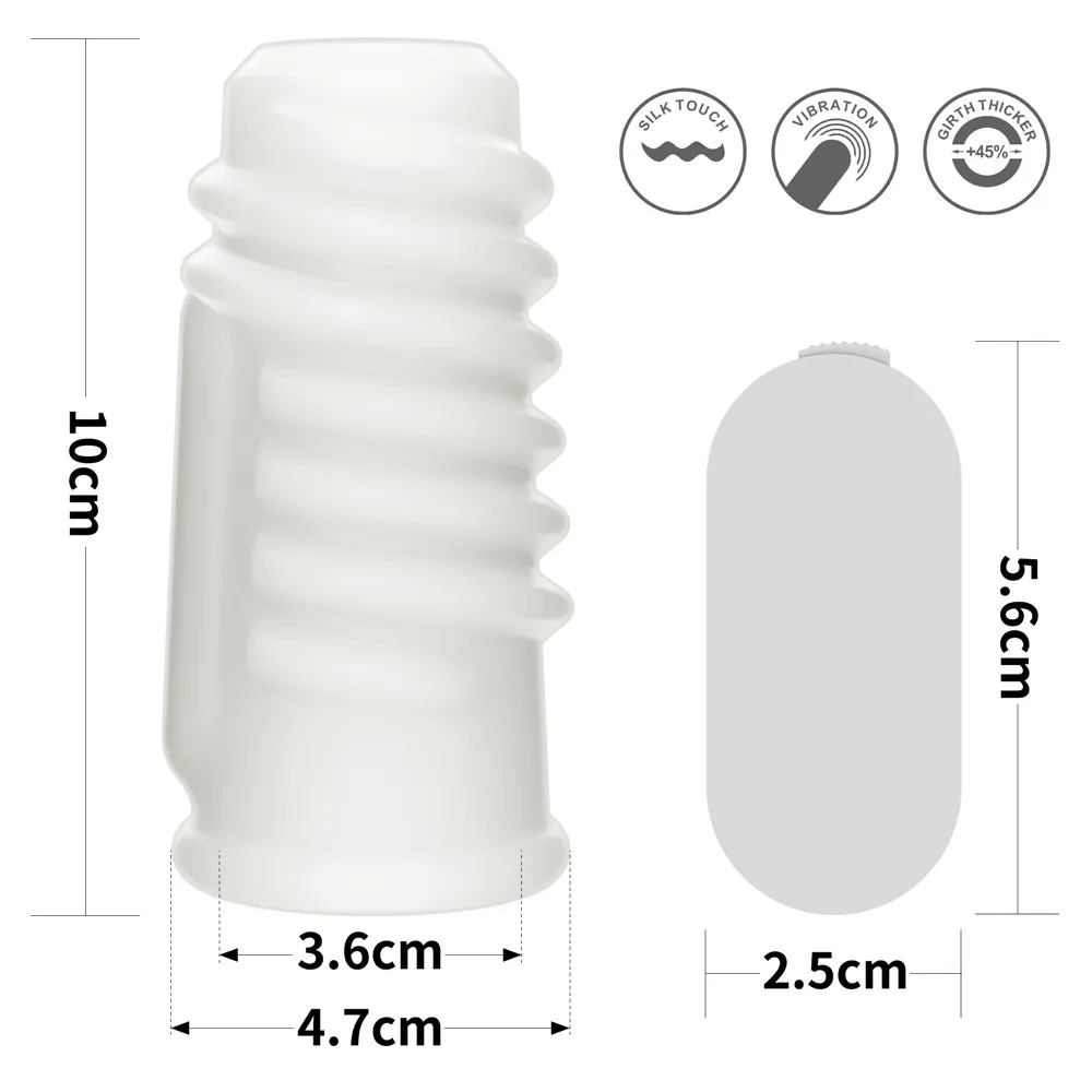 Lovetoy Knights Ring Vibrating Spiral - Nakładka na penisa, Biały, 10 cm