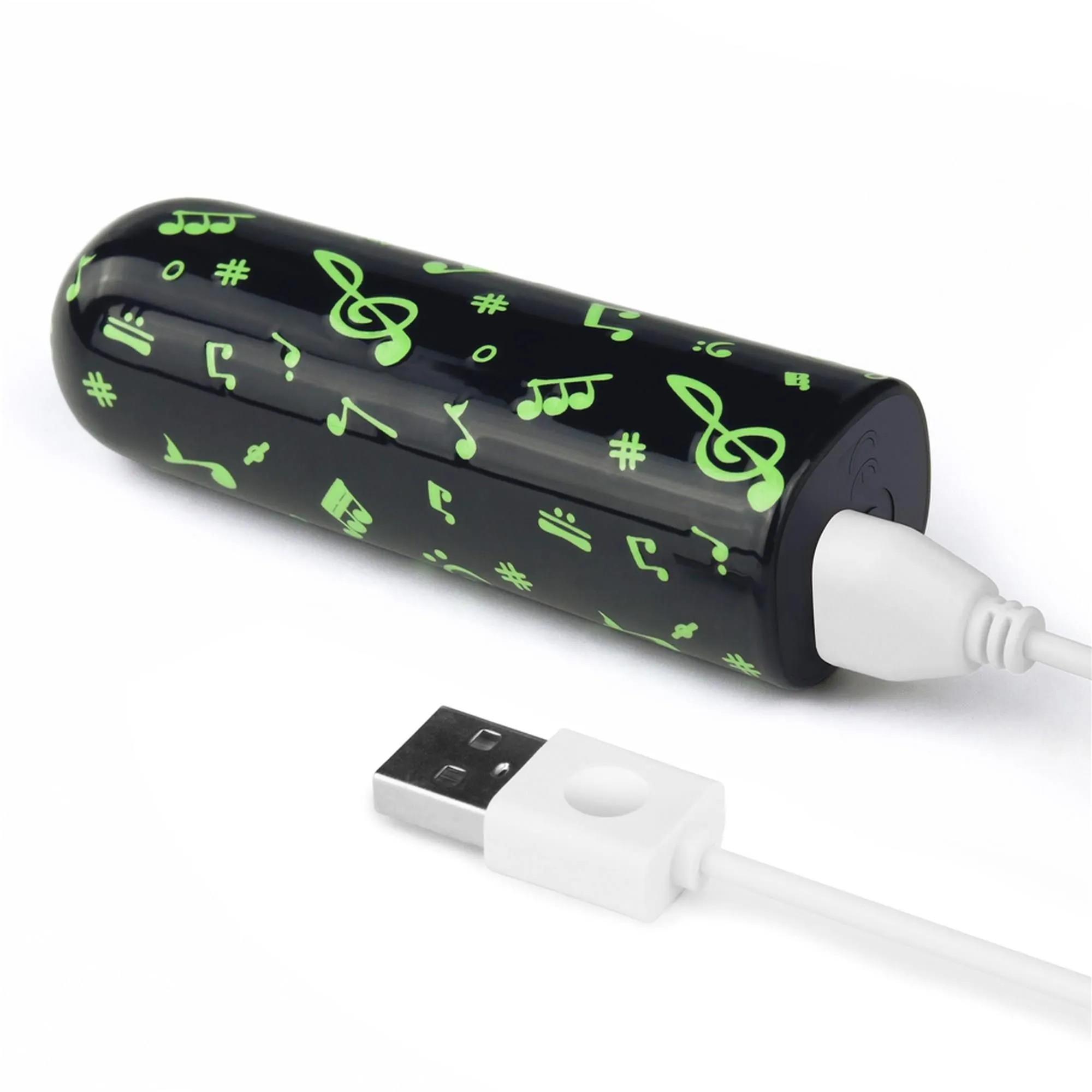 Вібратор для клітора LoveToy Music Massager Glow In The Dark, 8,5 см (чорний)