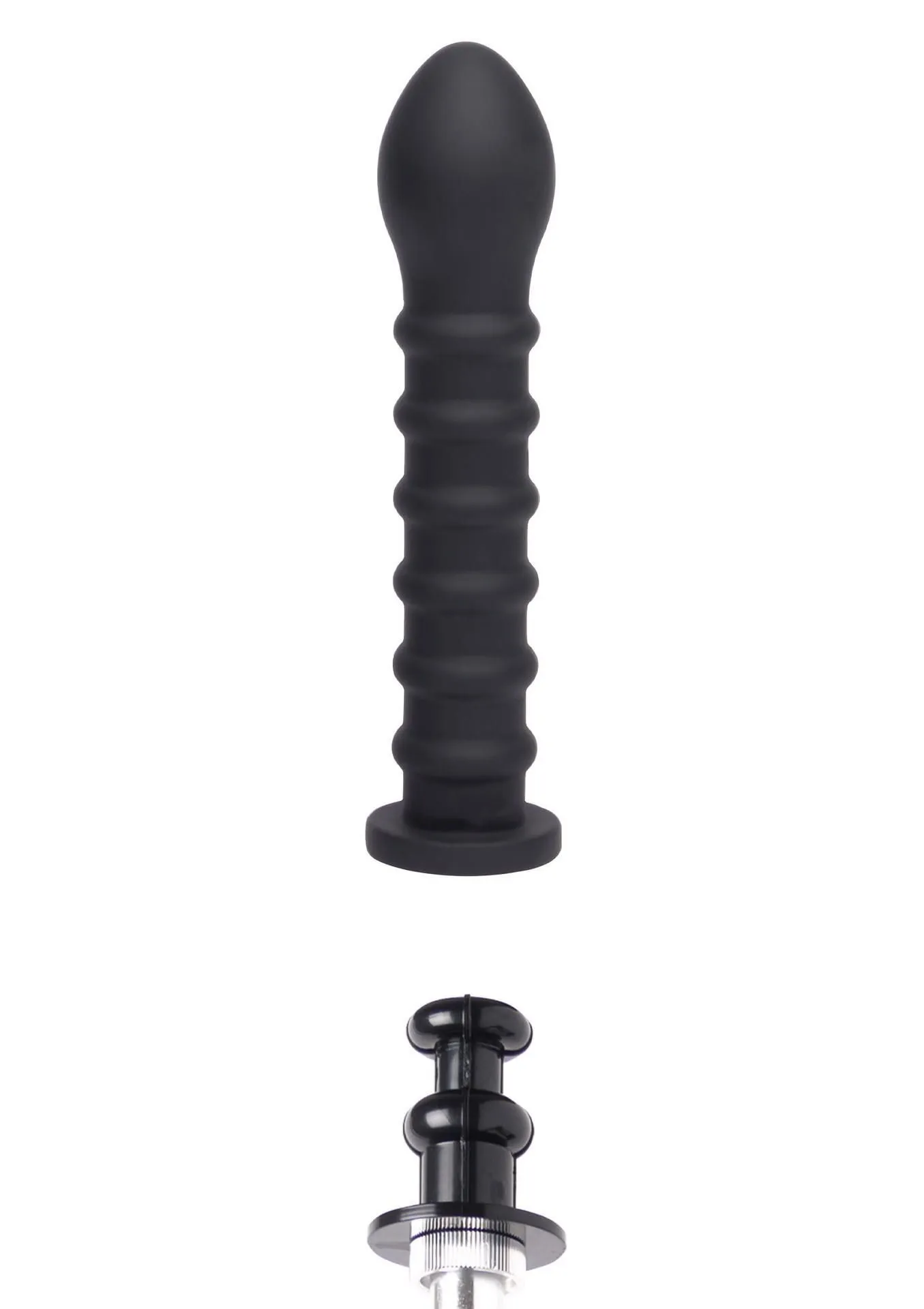 Hidden Desire Ribbed Dong Easy-Lock - Dildo, Czarny, 19 cm