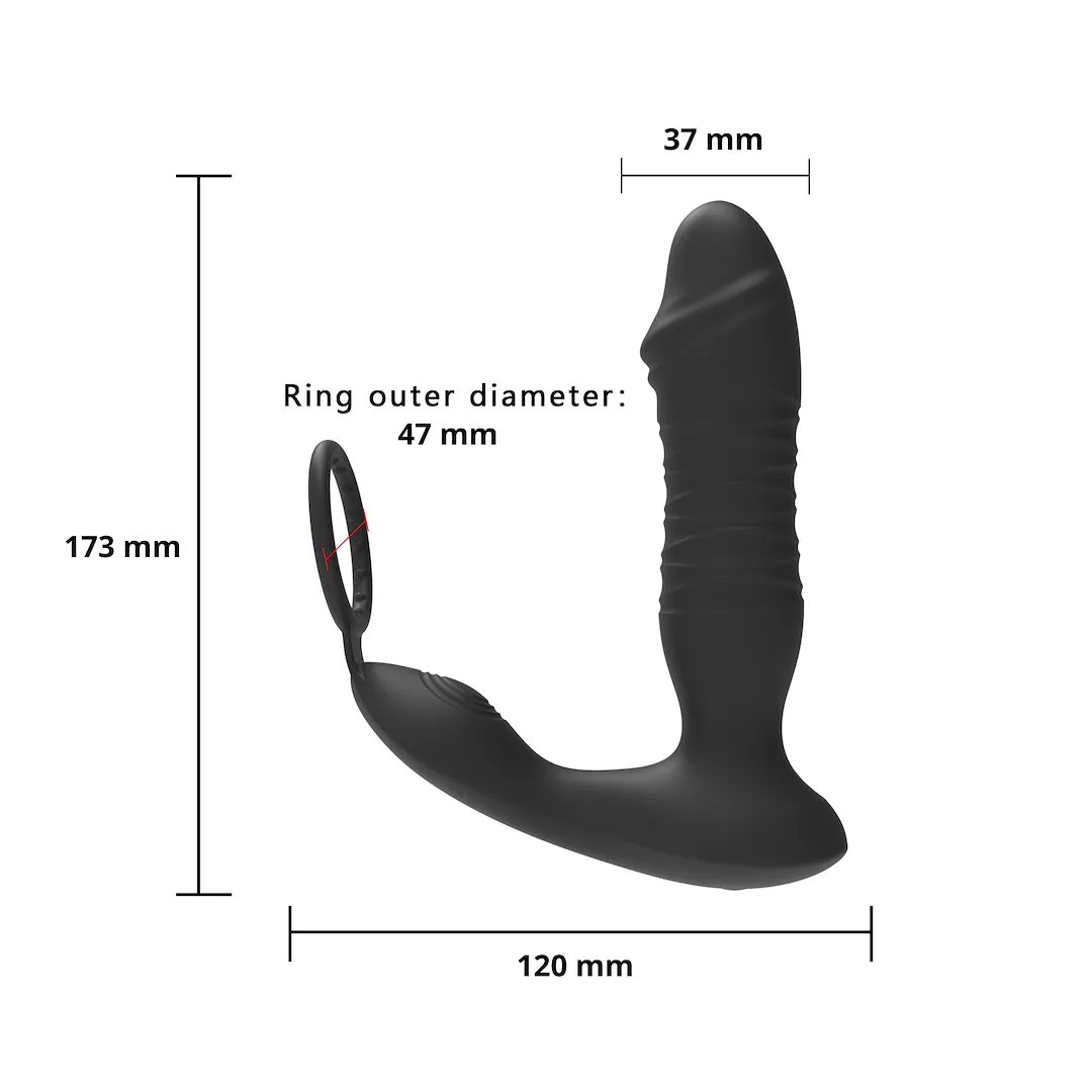 Стимулятор простаты Erospace Men’s Play B5, 17,3 см (черный)