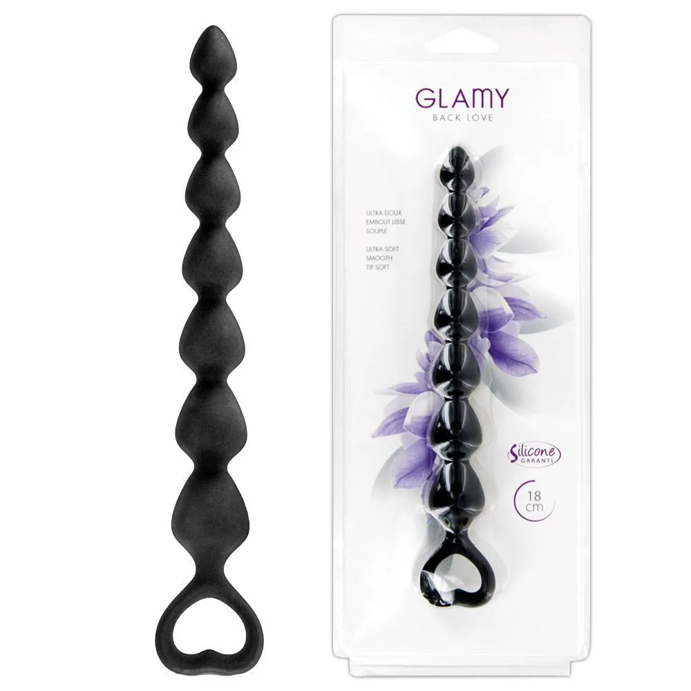 Анальні намиста Glamy Black Love, 18 см (чорний)