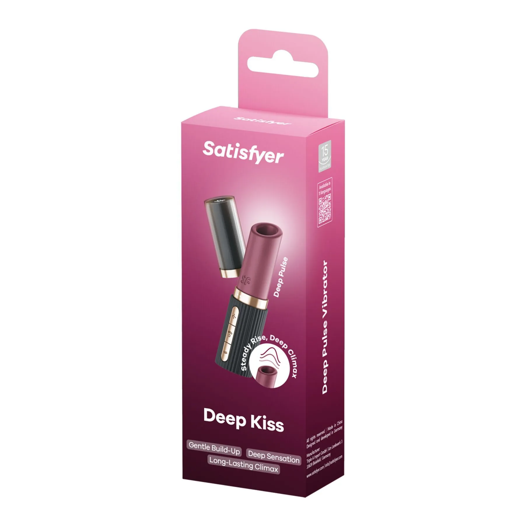 Вакуумний стимулятор клітора Satisfyer Deep Kiss, 11.5 см (рожевий)