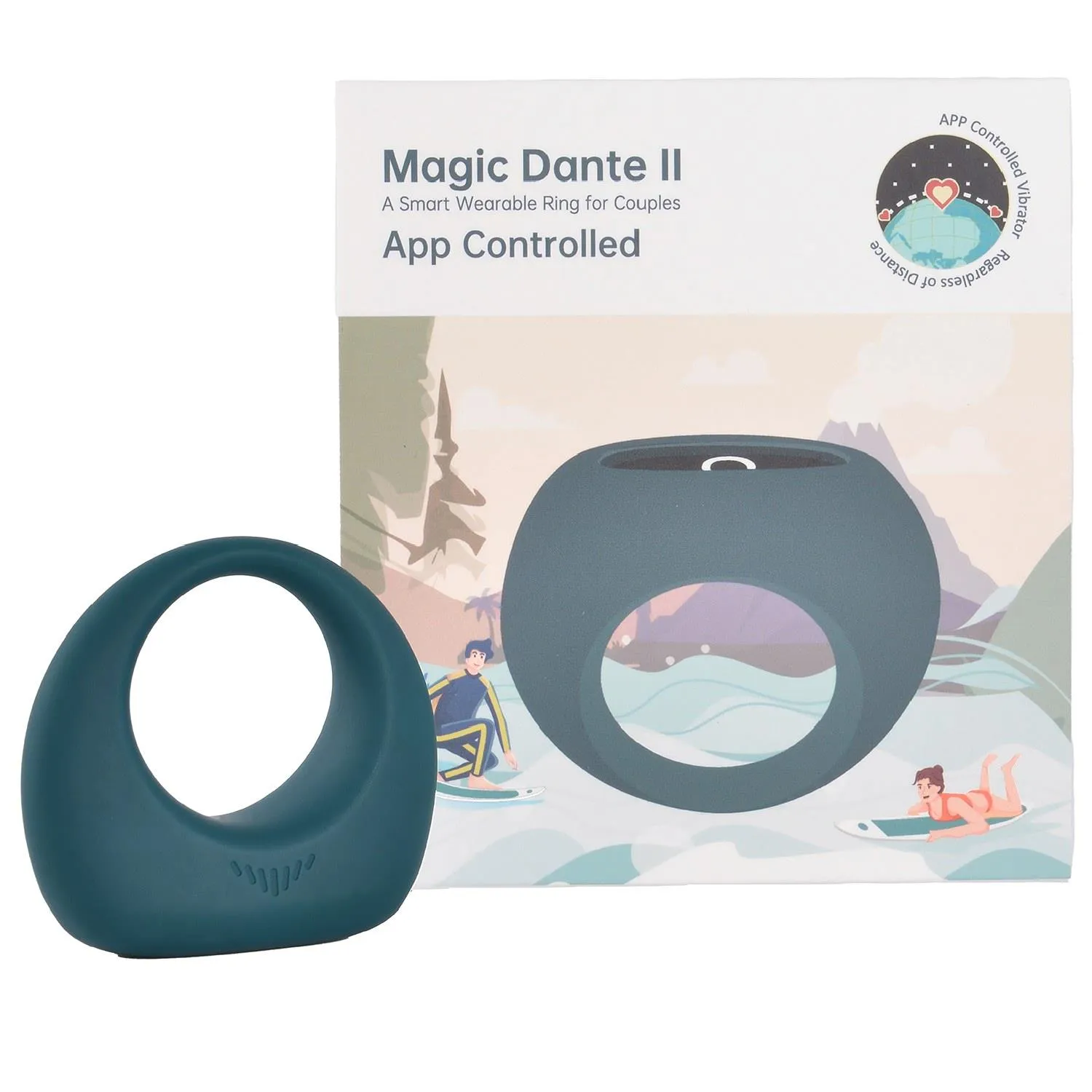 Magic Motion Dante II - Pierścień erekcyjny z wibracją, Zielony, 6 cm