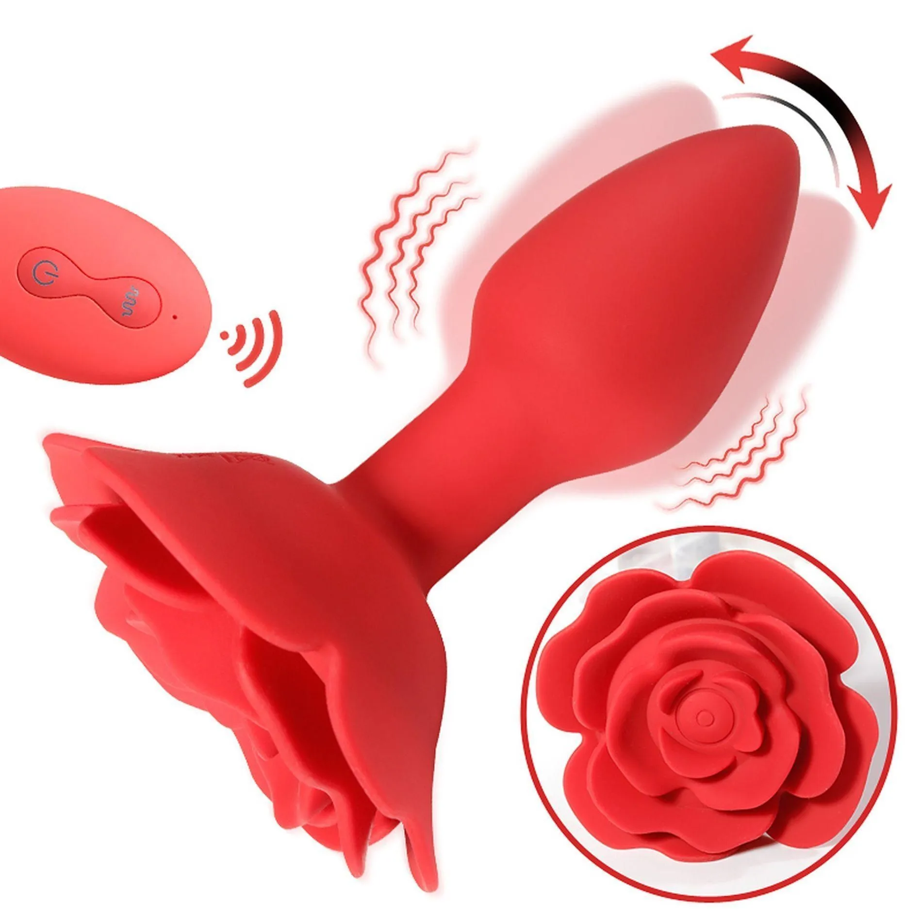 Анальная пробка B - Series Cute Rose, 11.1 см (красный)