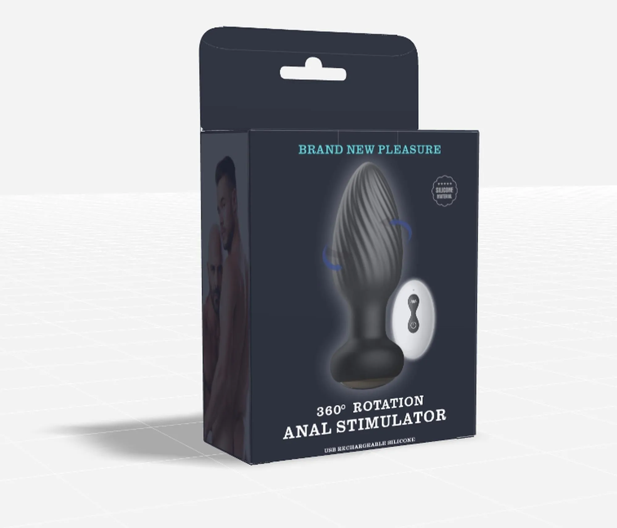 Анальна пробка B - Series Cute Retating Remote, 9.8 см (чорний)
