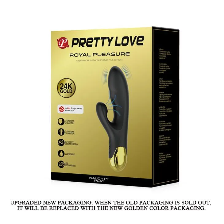 Вибратор с вакуумным стимулятором клитора Pretty Love Royal Pleasure (черный)