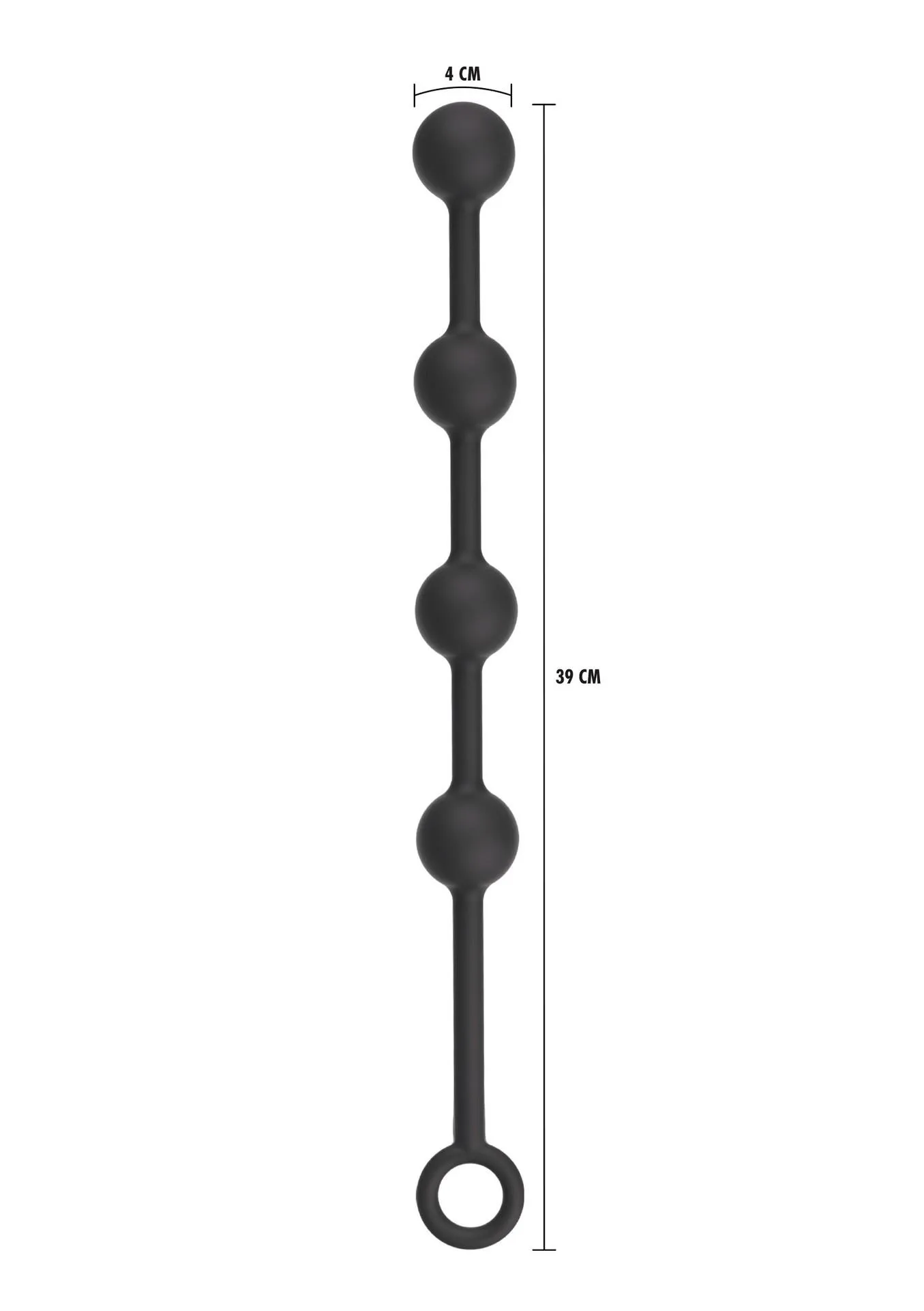 Hidden Desire Heavy Anal Balls - Łańcuszek analny, Czarny, 39 cm