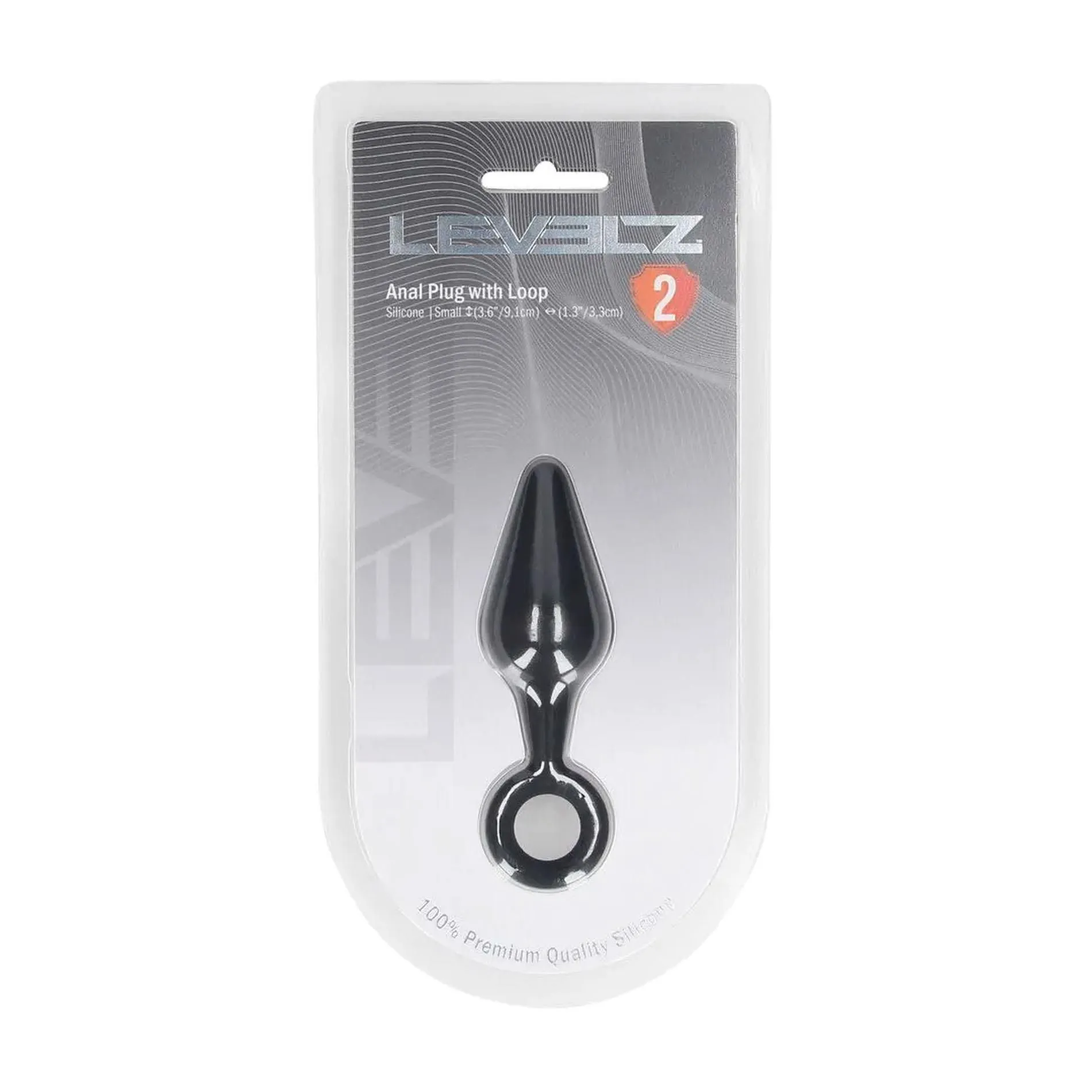 Shots Anal Plug with Loop - Korek analny, Czarny, 10 cm, S