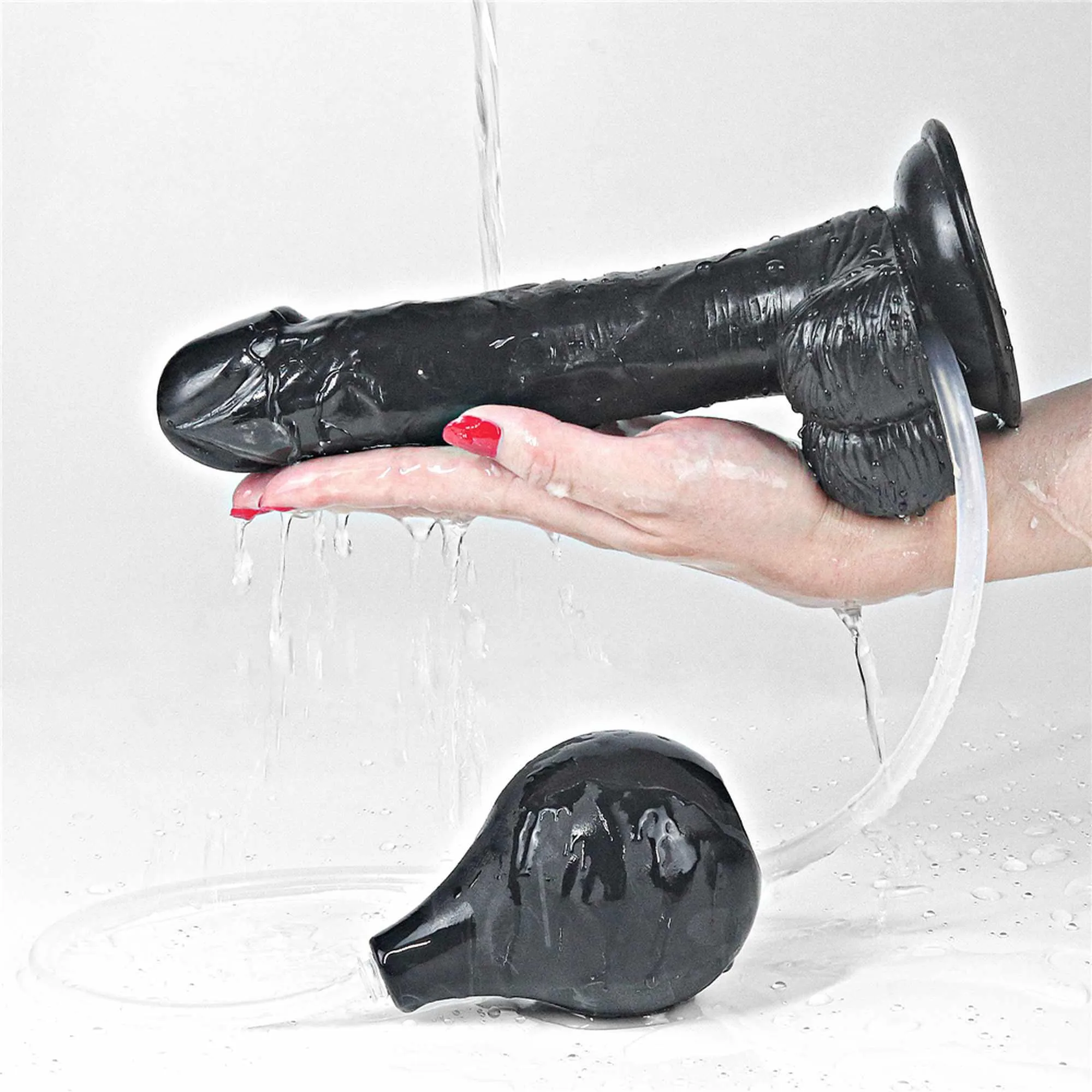 Lovetoy Squirt Extreme 9 - Dildo, Czarny, 23 cm