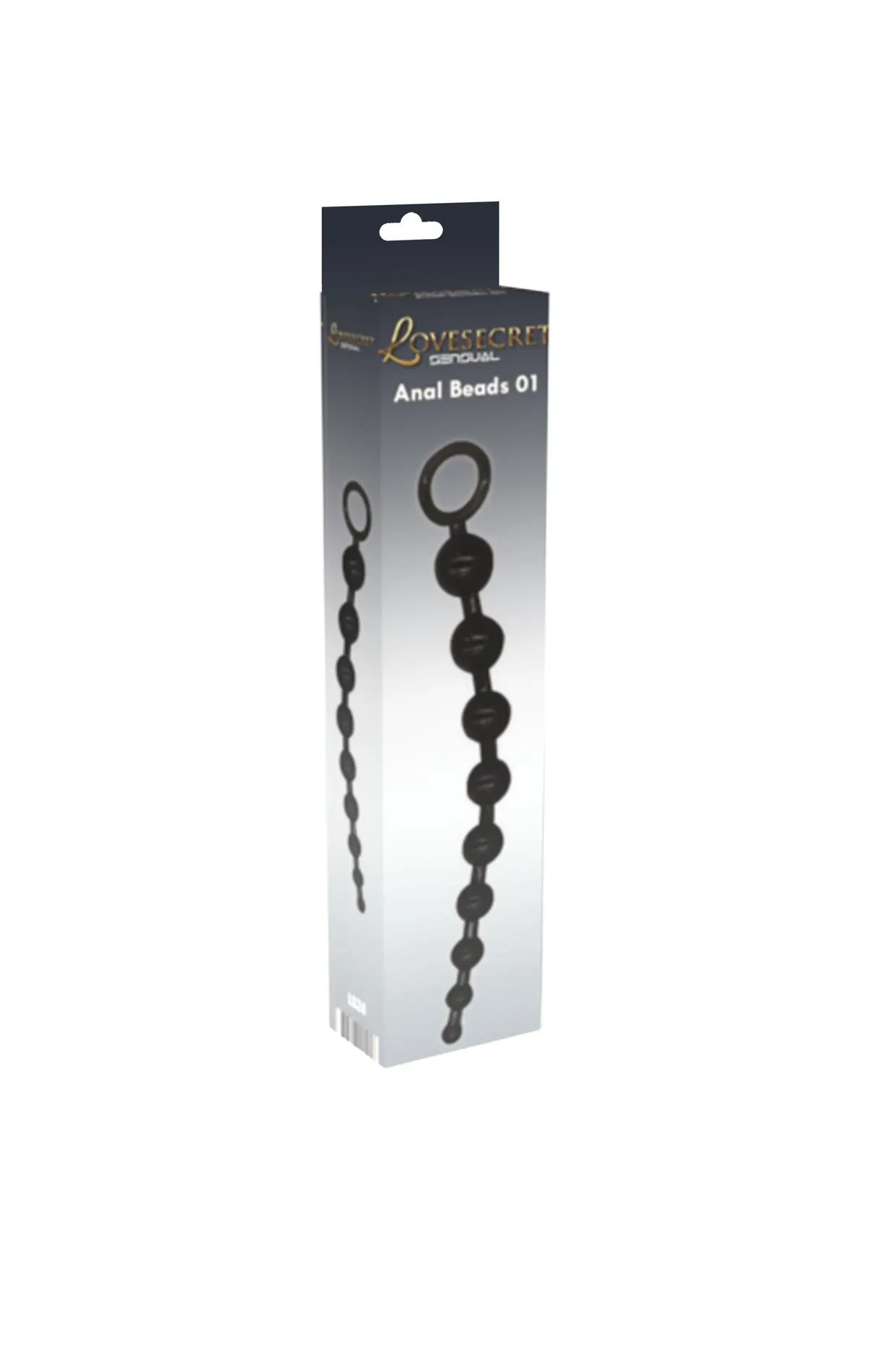 Power Escorts Anal Beads 01 - Kulki analne, Czarny, 30 cm