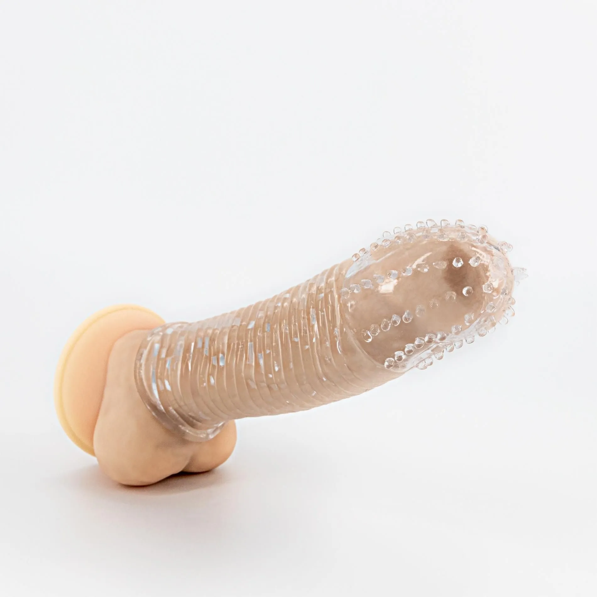 Насадка на пенис Crushious Ribbed Penis Sleeve, 15.5 см (прозрачный)