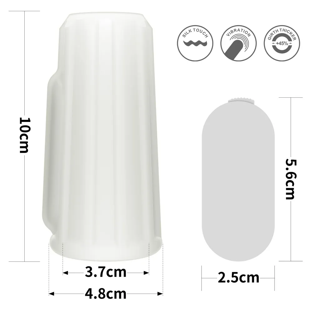 Lovetoy Ridge Knights Ring Iii - Nakładka na penisa z wibracją, Biały, 10 cm