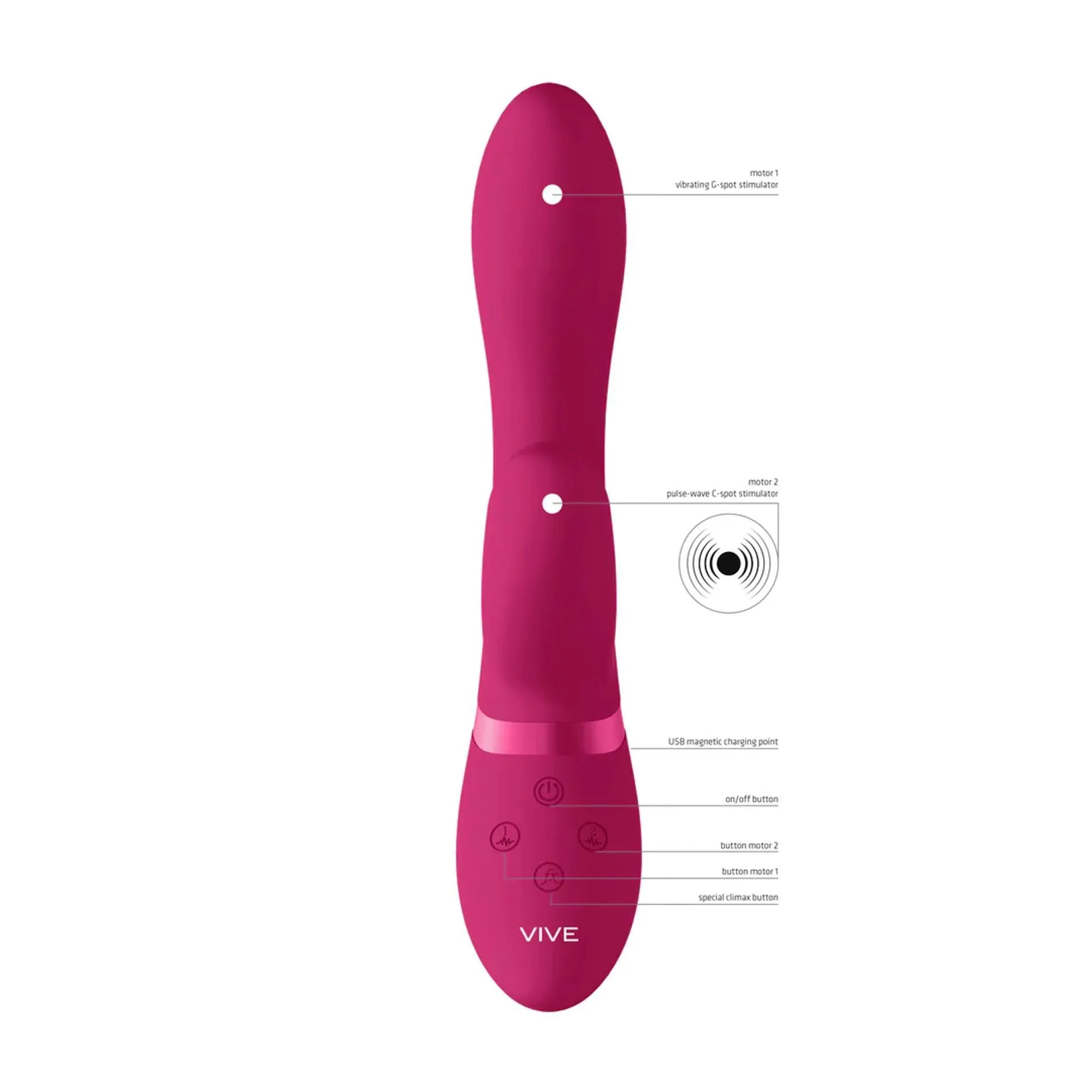Vive Kyra - Wibrator królik, Różowy, 21.3 cm