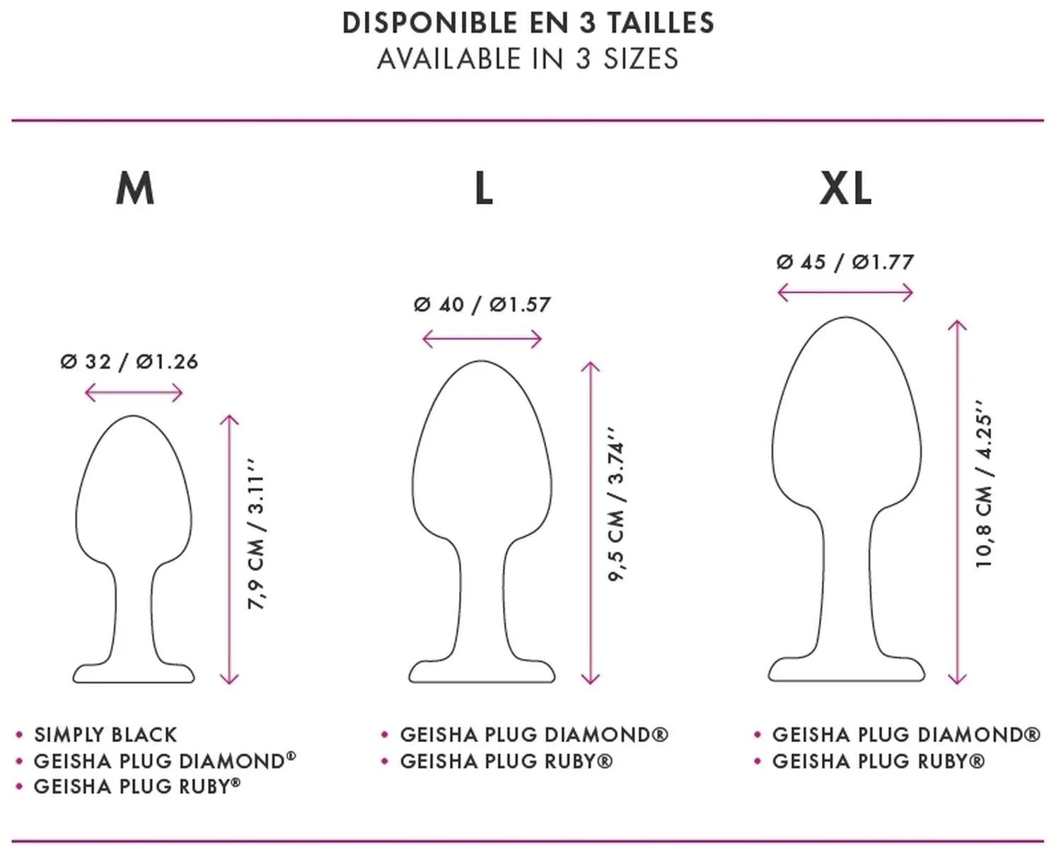 Анальная пробка Dorcel Geisha Plug Diamond M, 8 см (черный)