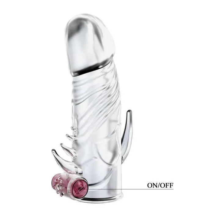Насадка на пеніс Baile Penis Sleeve With Vibration, 13 см (прозорий)