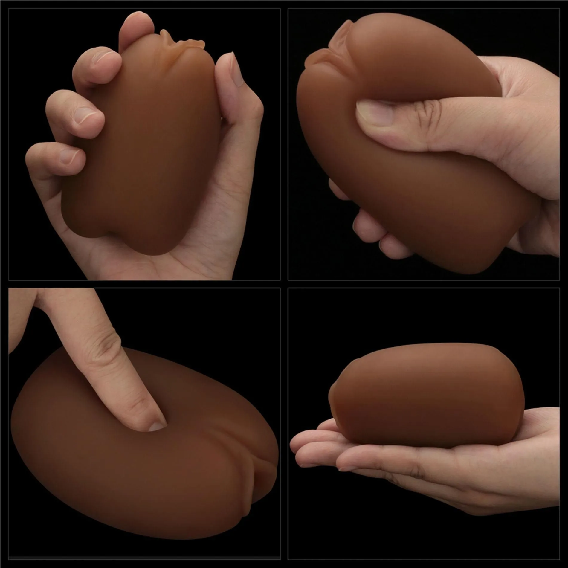 Подвійний мастурбатор Lovetoy Ass and Vagina (коричневий)