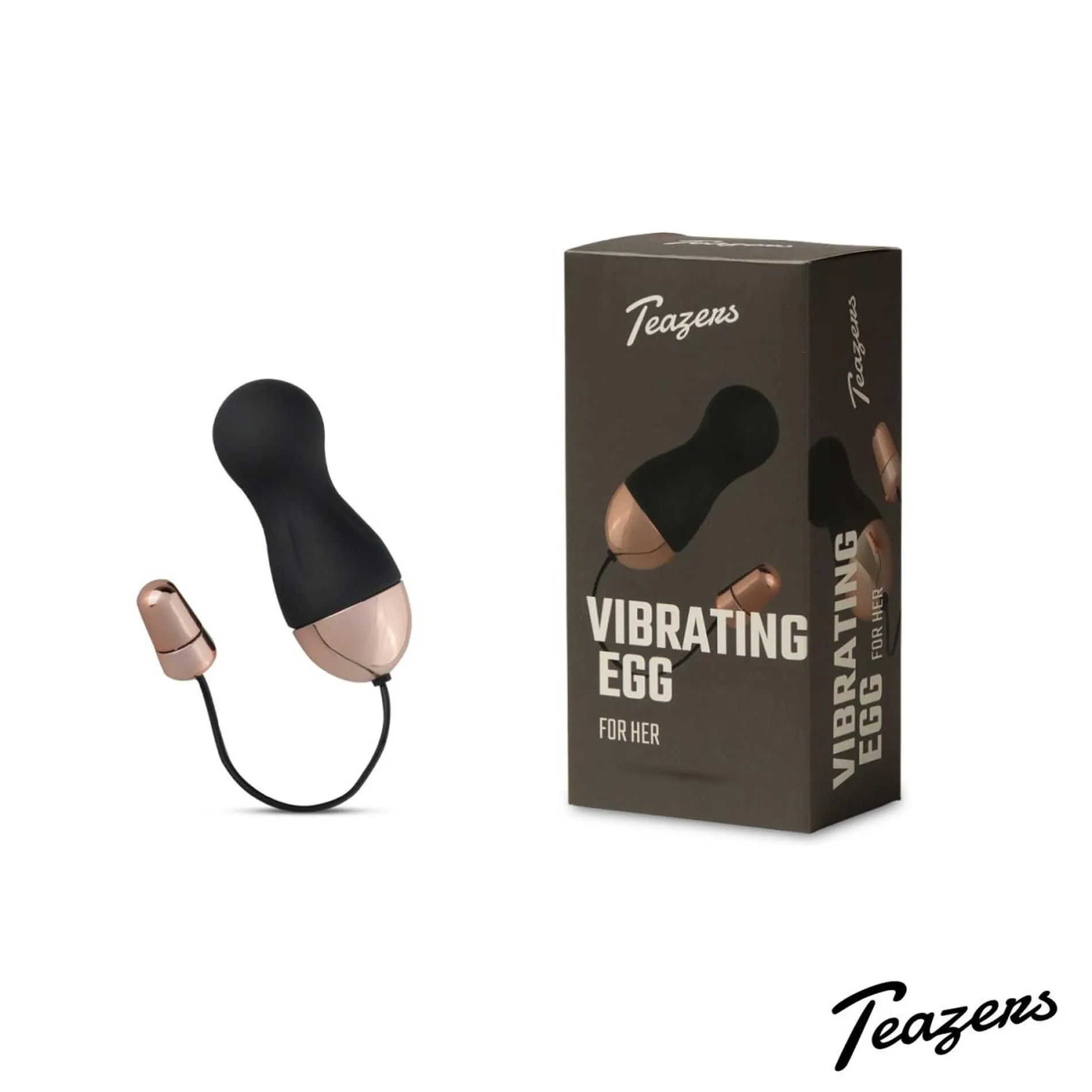 Teazers Egg With Remote - Wibrujące jajko, Czarny, 8 cm