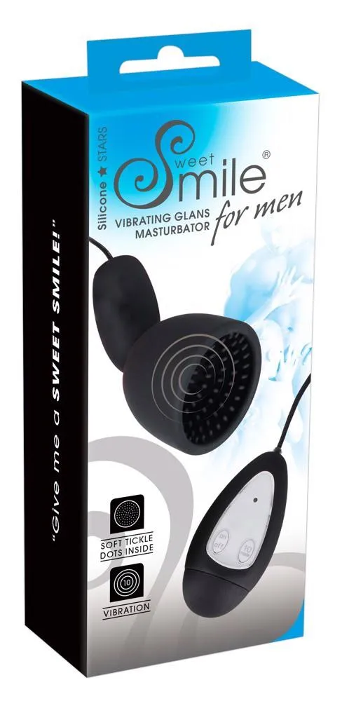 Sweet Smile Vibrating Glans - Masturbator z wibracją, Czarny, 8, 5 cm