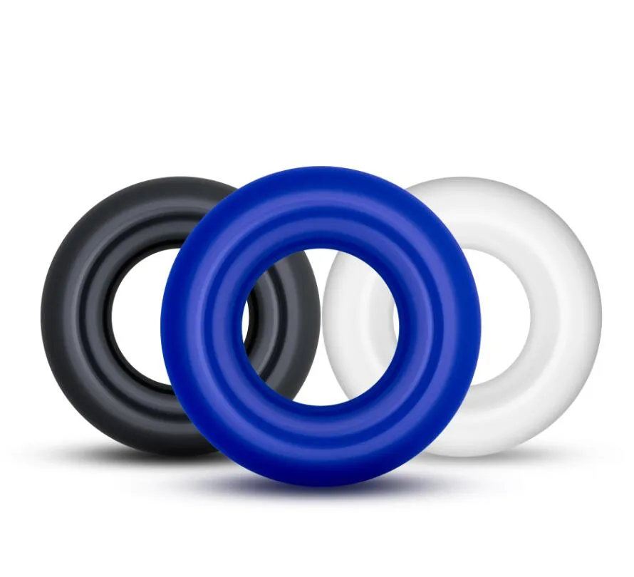 Lovetoy Power Plus Cock Ring Series Triple Donut - Zestaw pierścieni erekcyjnych, Multi, 3, 5 cm