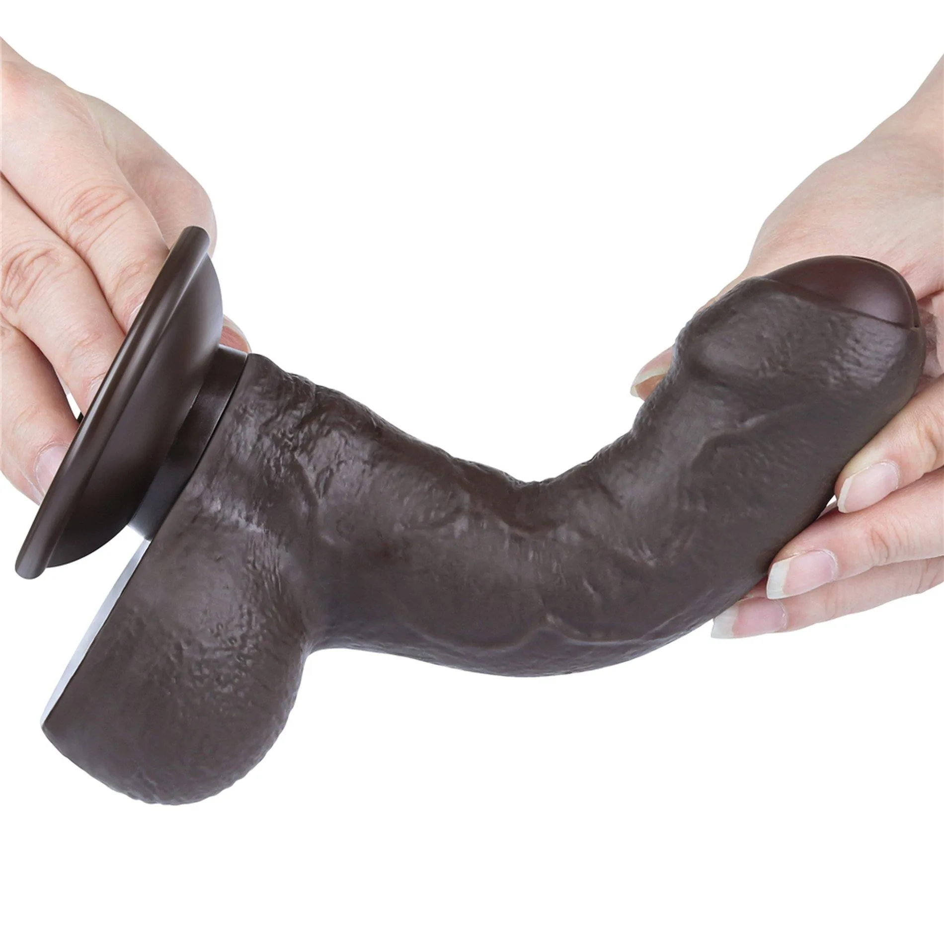 Lovetoy Sliding Skin Dual Layer Dong - Dildo z przyssawką, Czarny, 18.3 cm