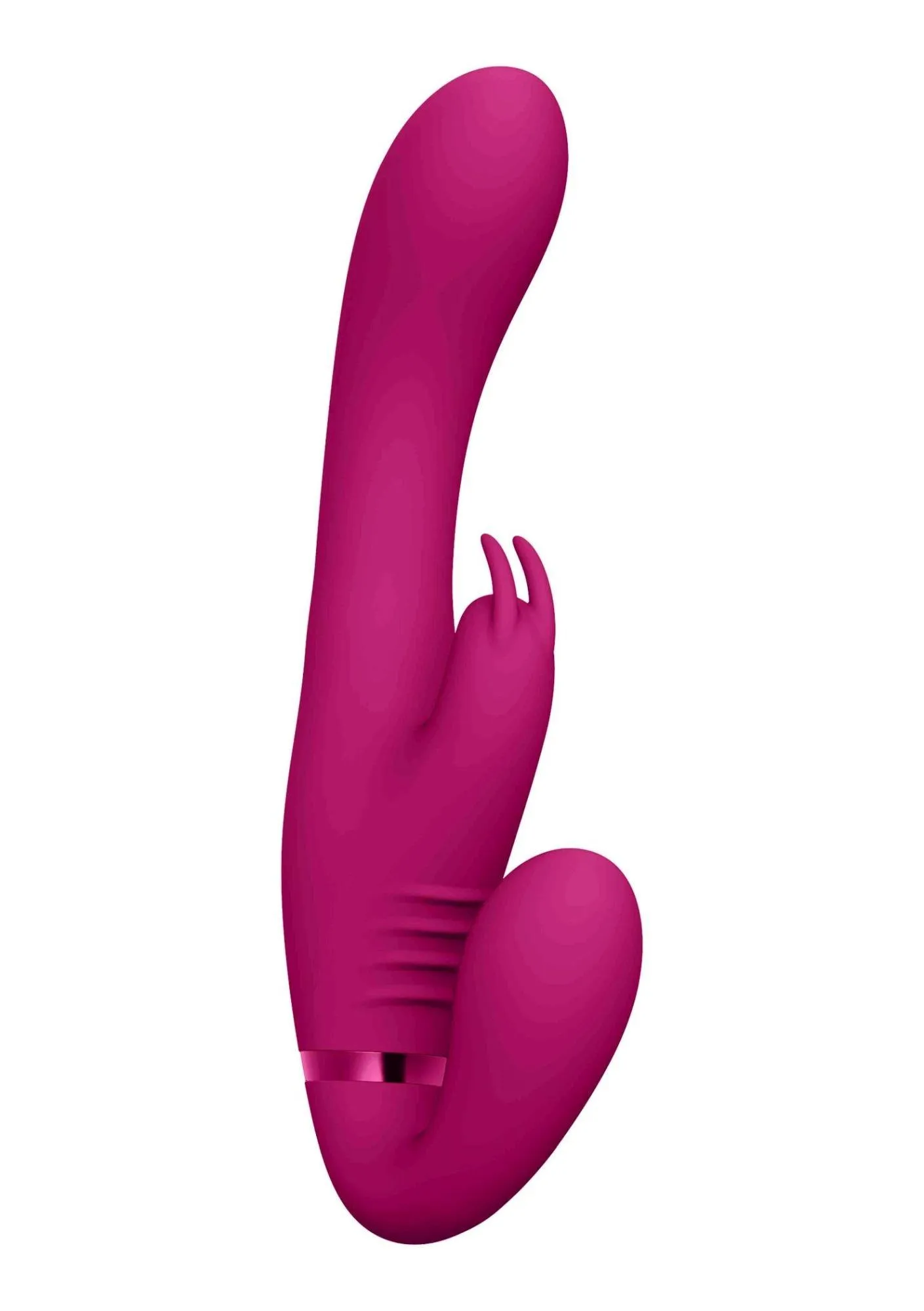 Vive Suki - Strapon bez pasków z wibracjami, Różowy, 22 cm