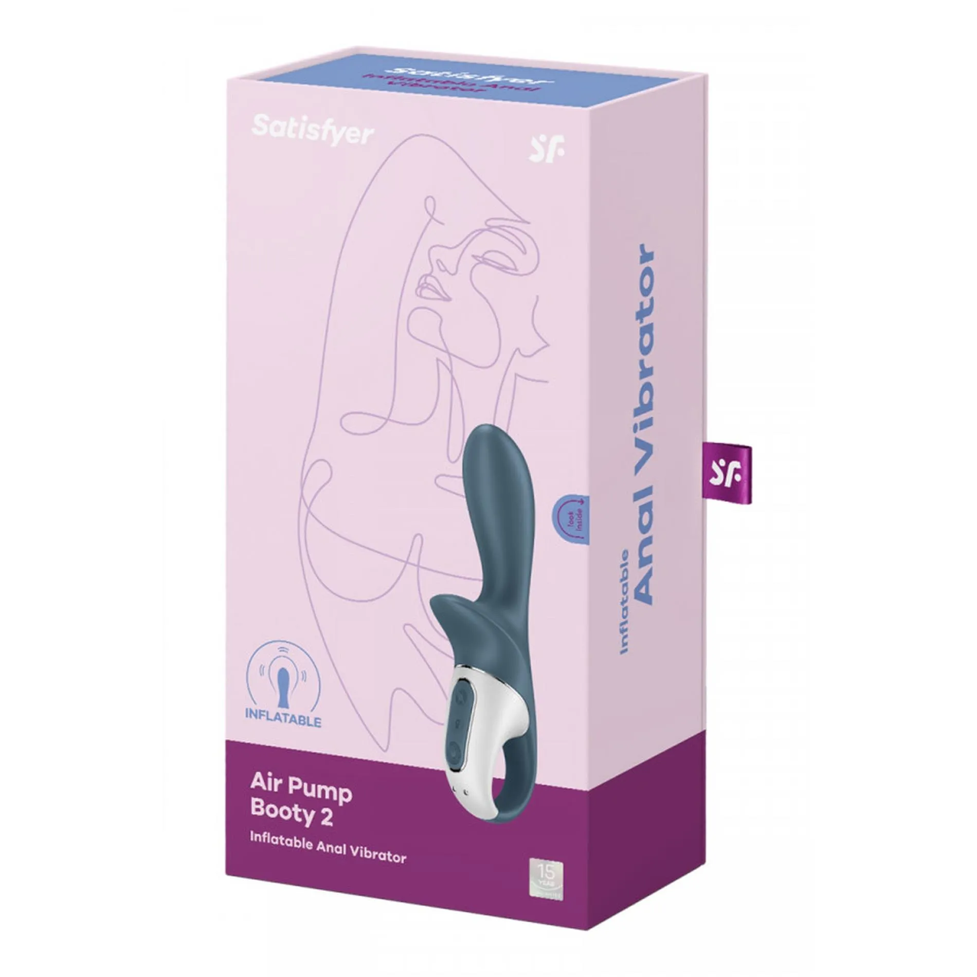 Анальный вибратор Satisfyer Air Pump Booty 2, 19 см (серый)