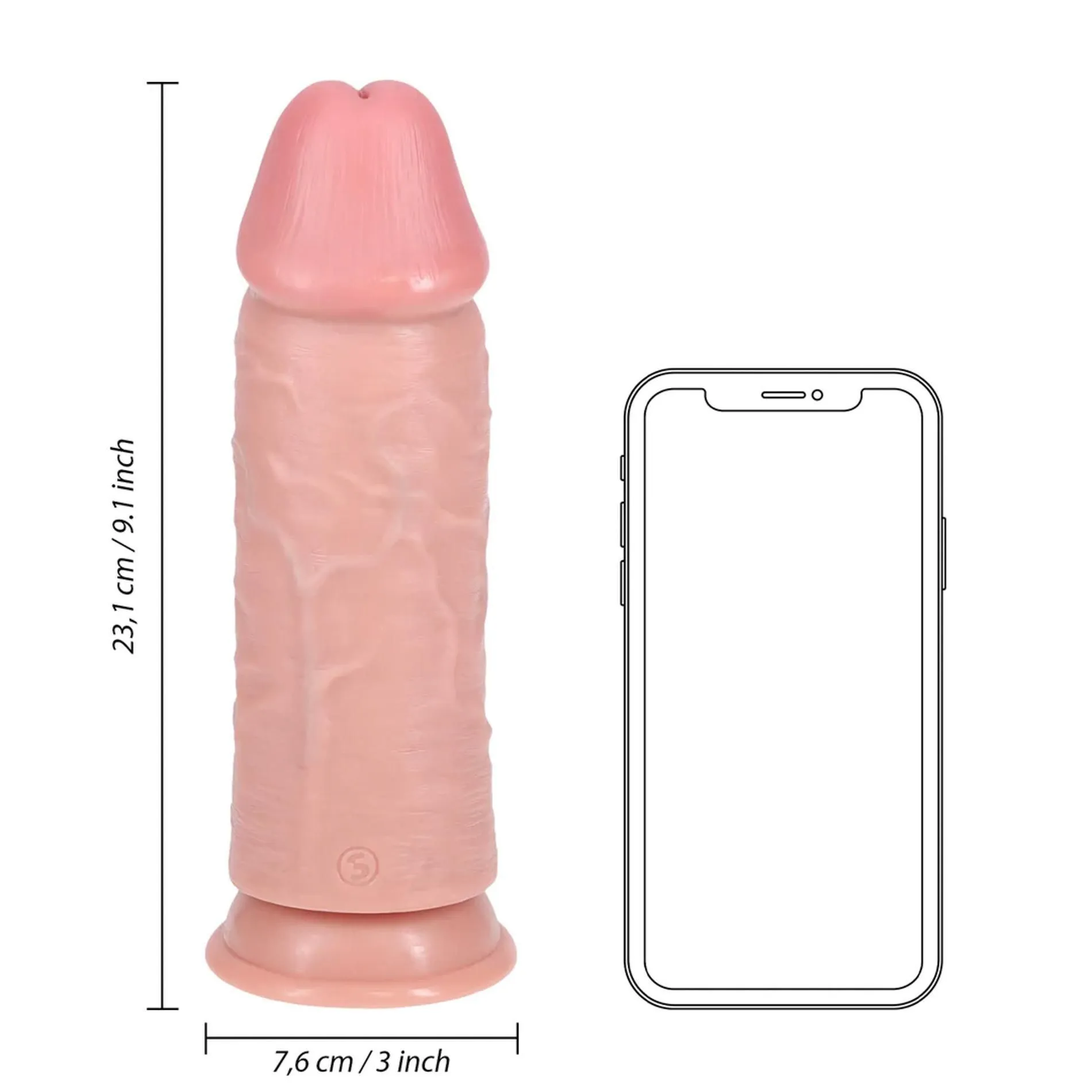 Фаллоимитатор RealRock Extra Thick Straight, 23 см (телесный)