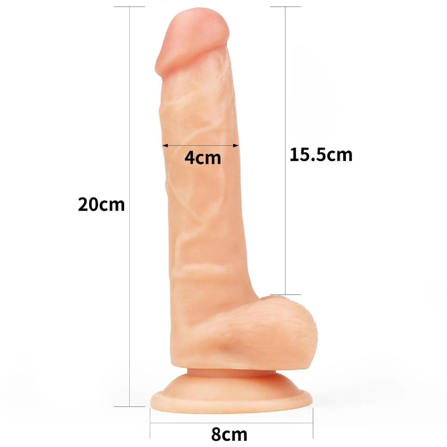 Фалоімітатор LoveToy Ultra Soft Dude, 20 см (тілесний)
