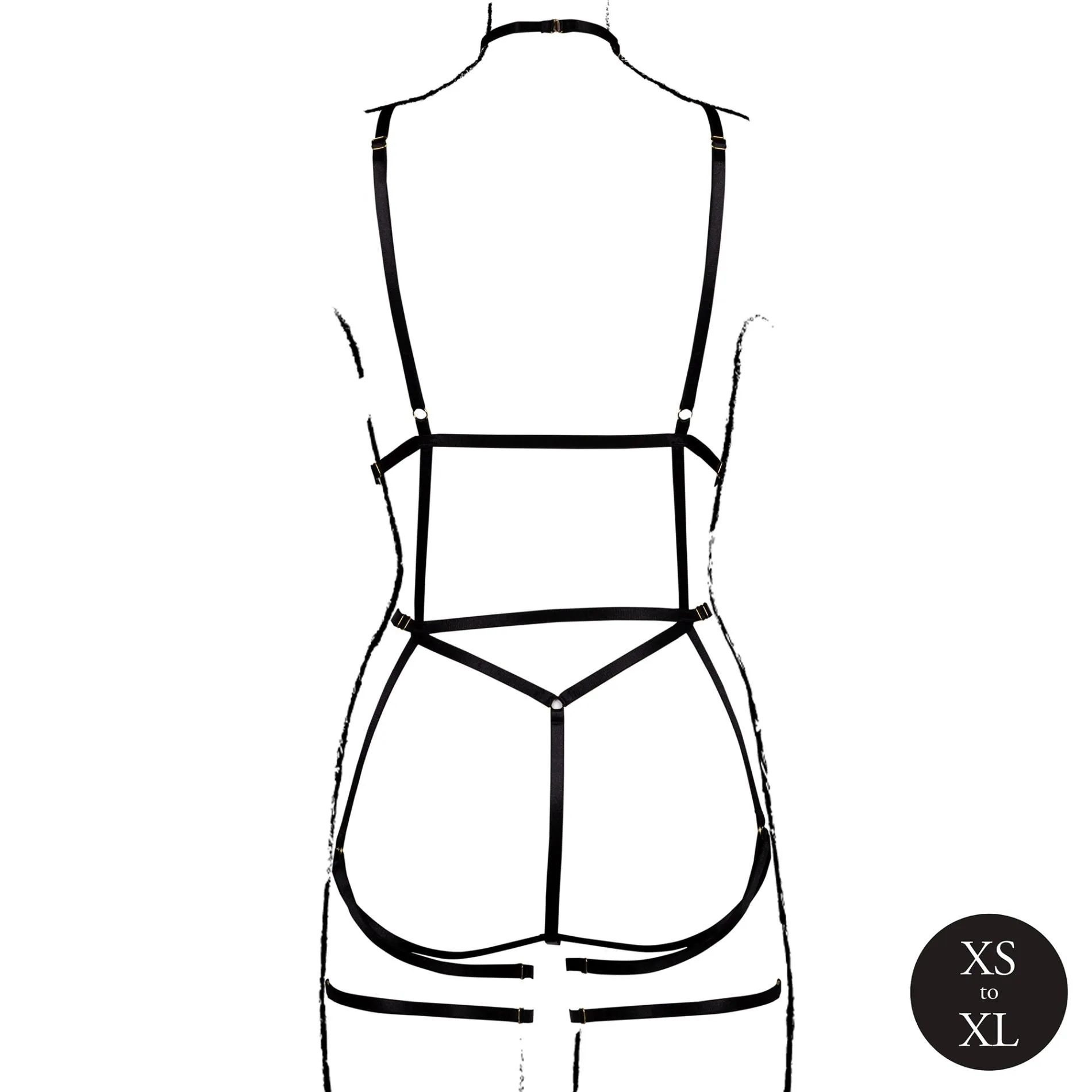 Портупея Le Désir Strappy Open Cup с подвязками, One Size (черный)