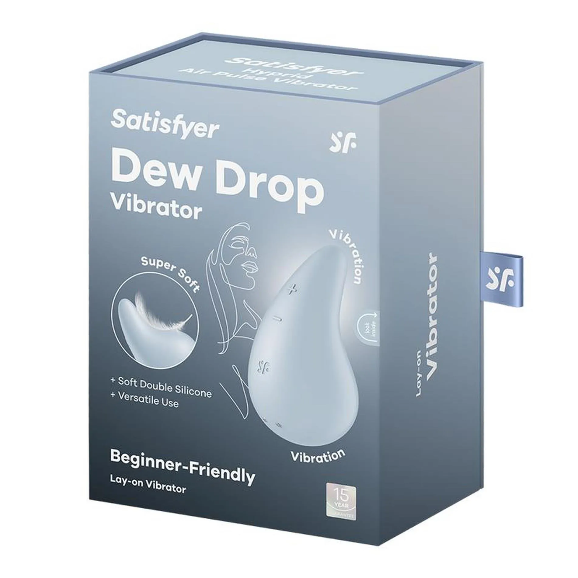 Satisfyer Dew Drop - Wibrator łechtaczkowy, Niebieski, 8.1 cm