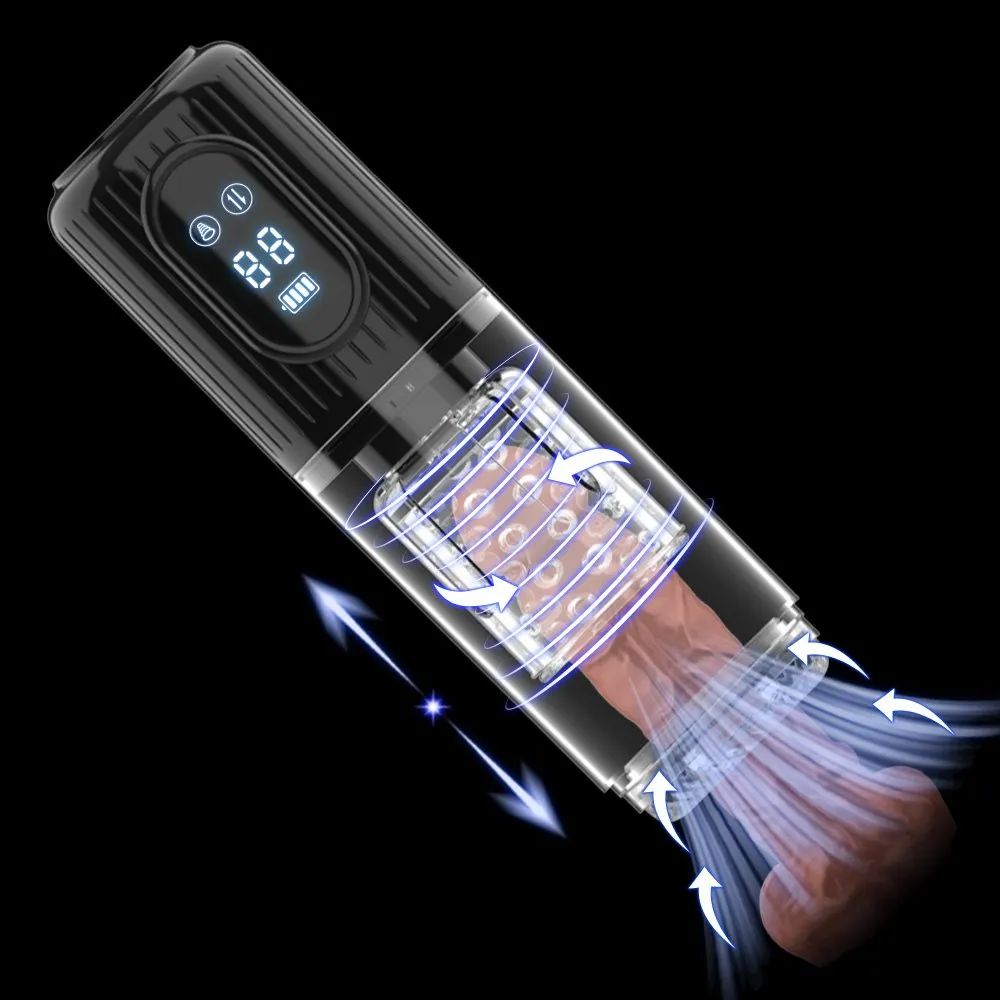 EROSPACE Men's Play B2 - Automatyczny masturbator z wibracją, Przezroczysty, 29.7 cm